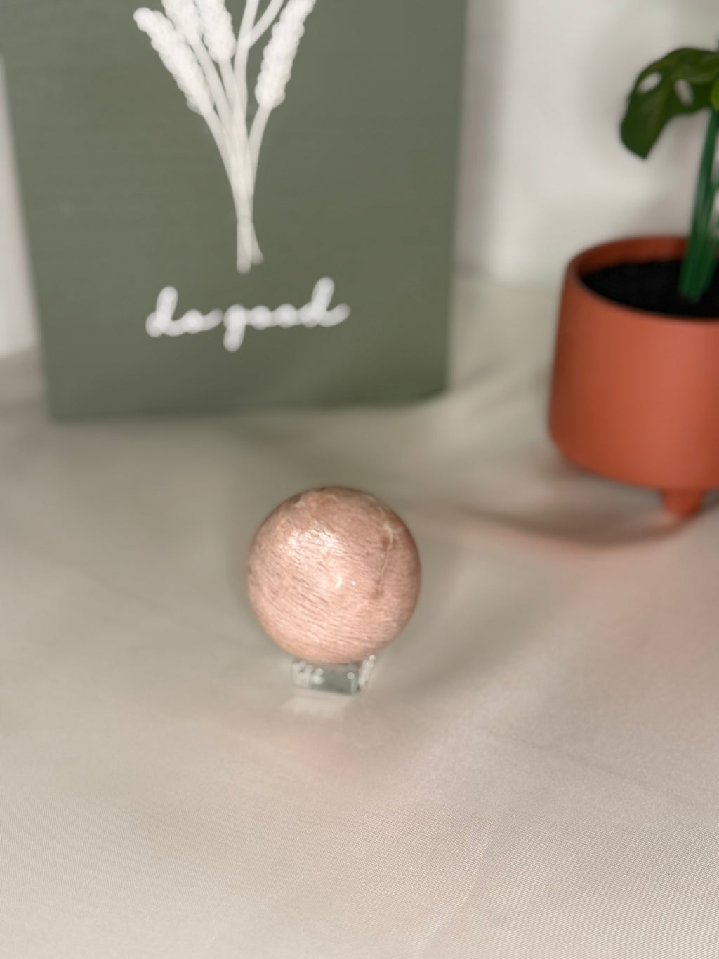 Peach moonstone sphere
