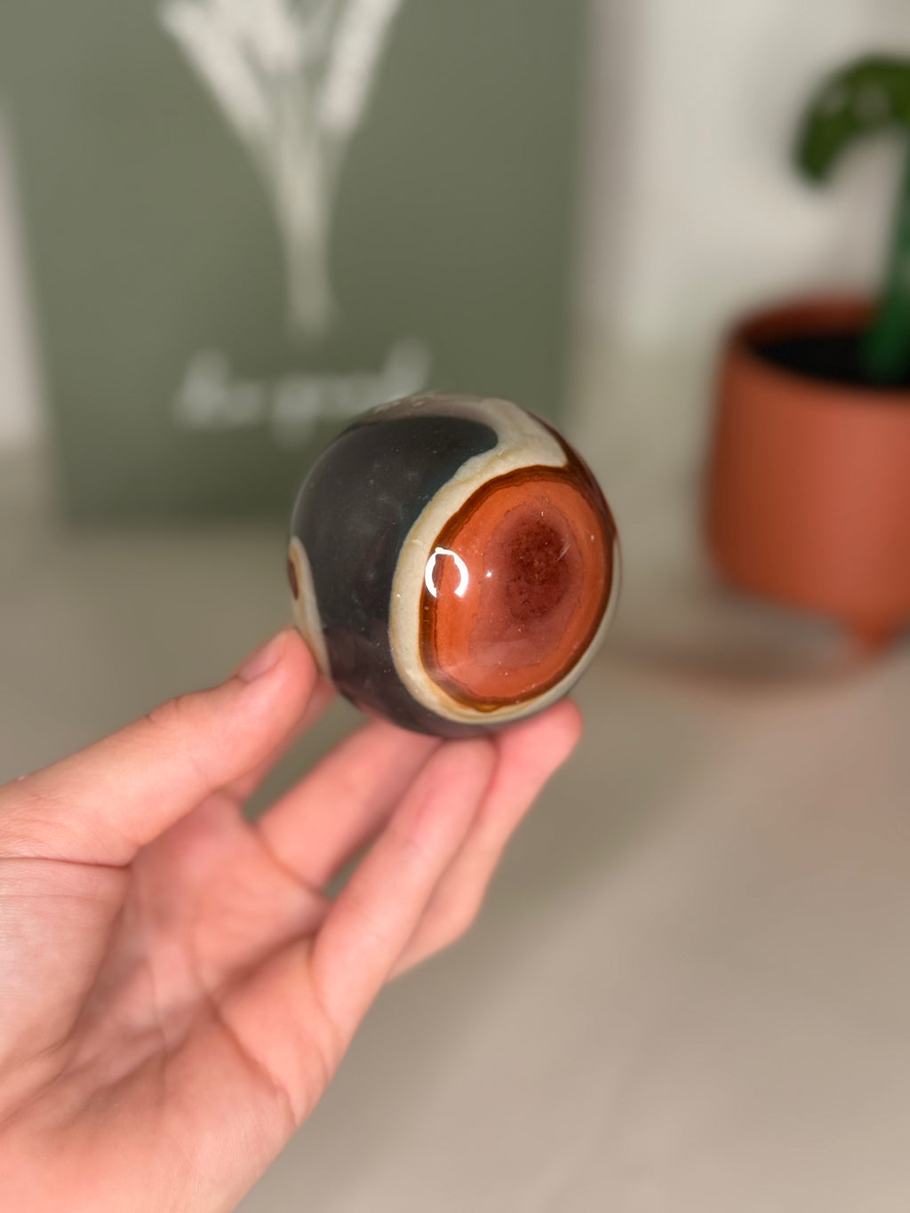 Poly chrome jasper sphere