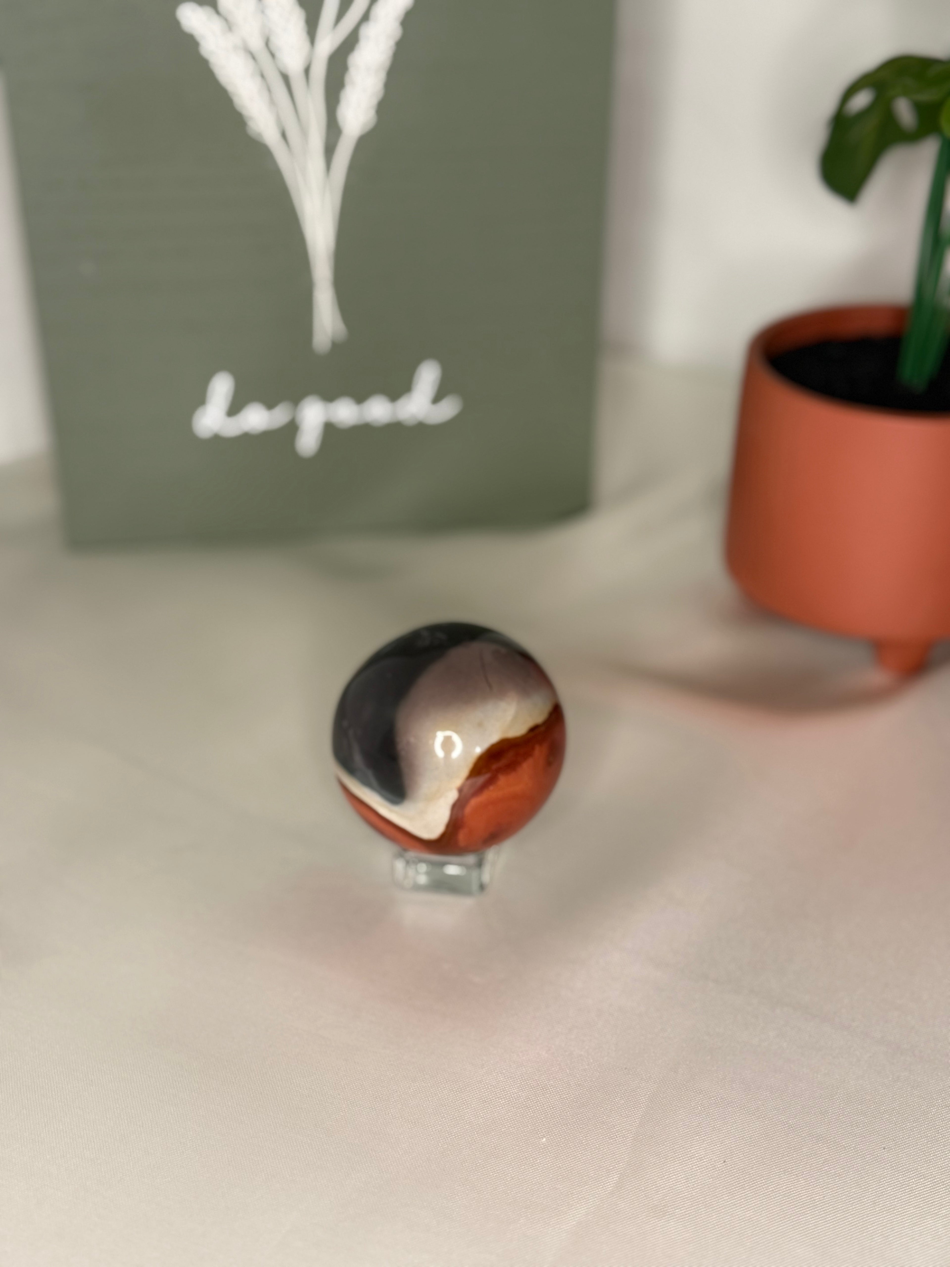 Poly chrome jasper sphere