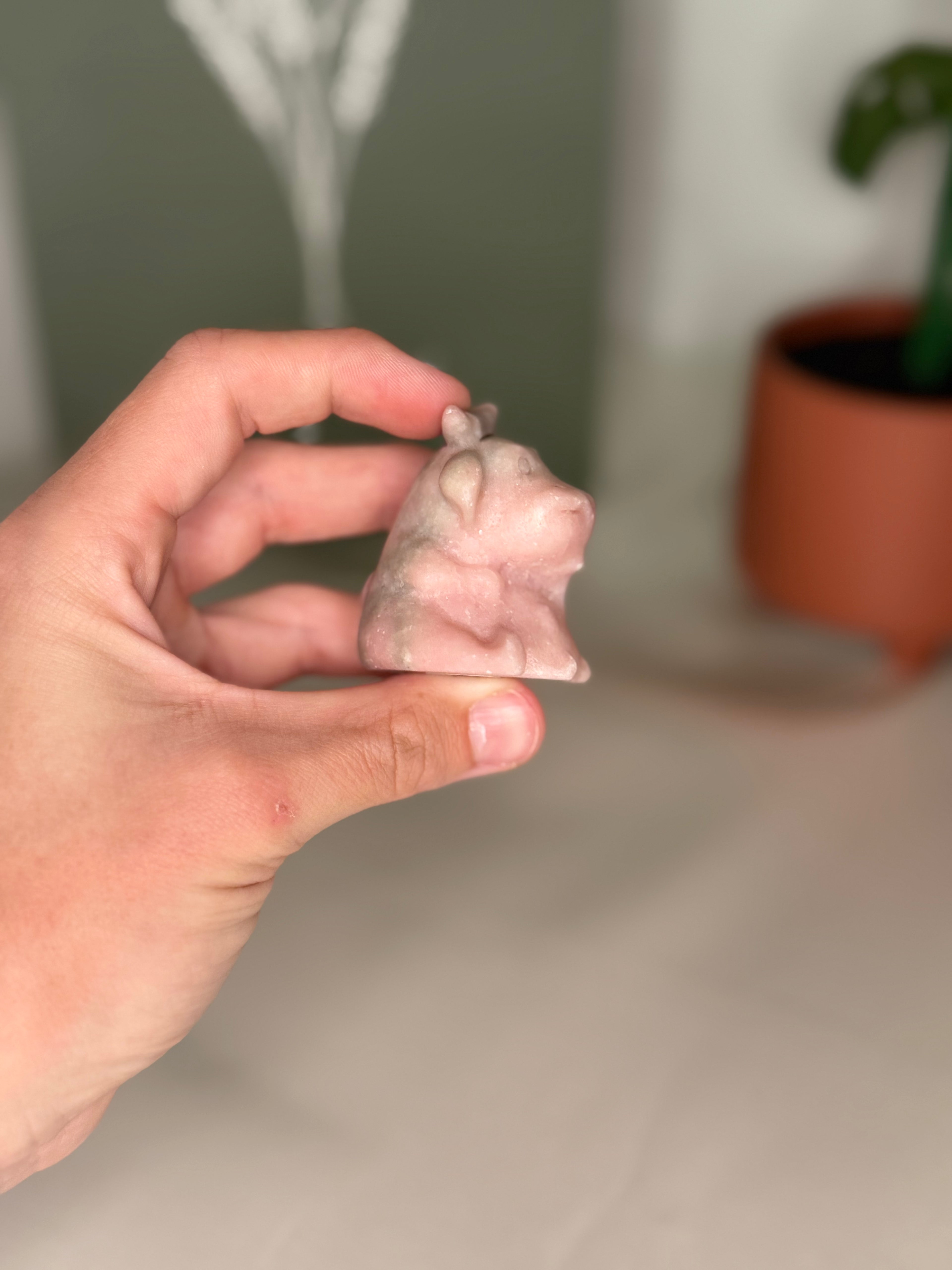 Pink opal cow