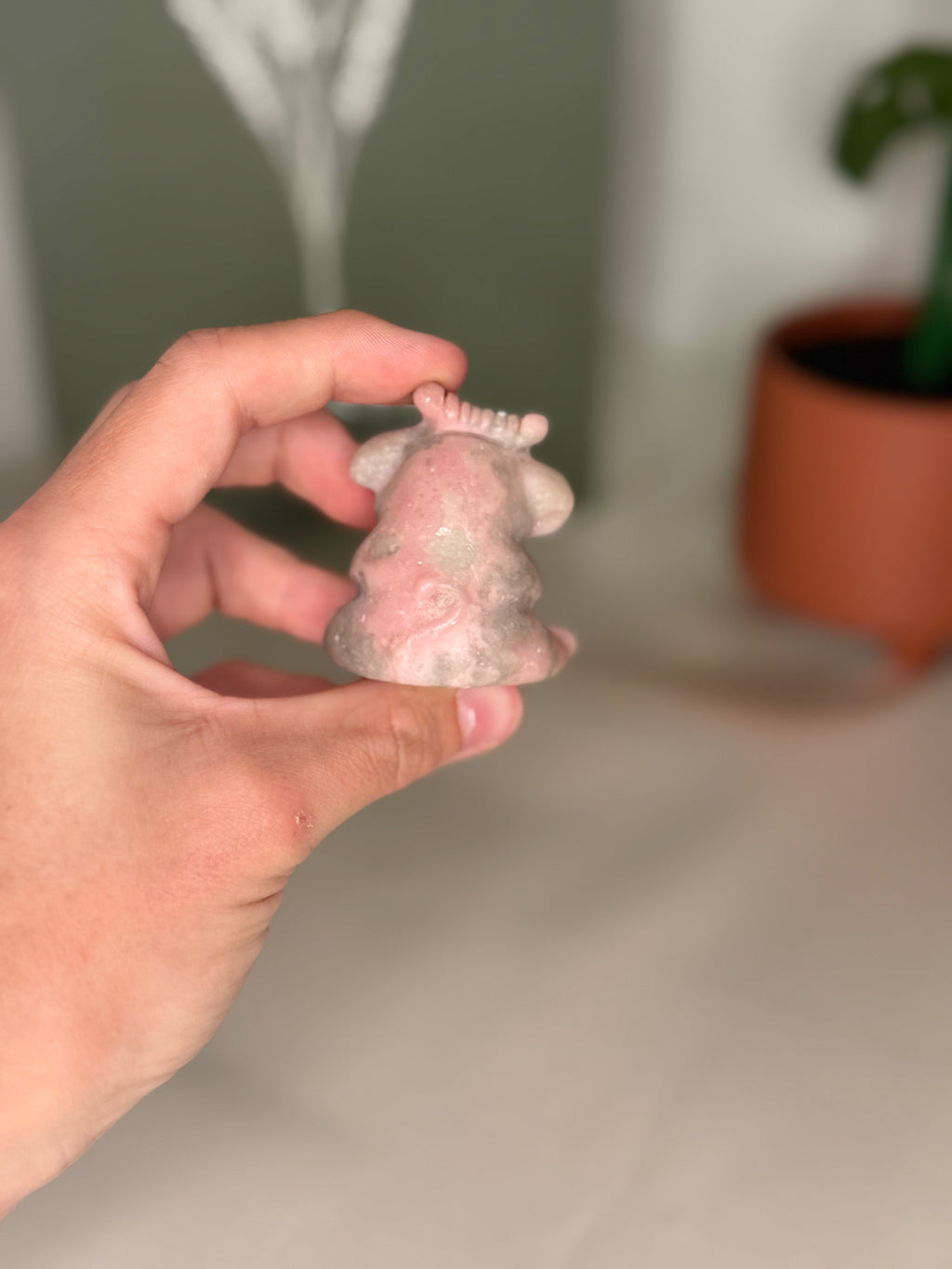 Pink opal cow