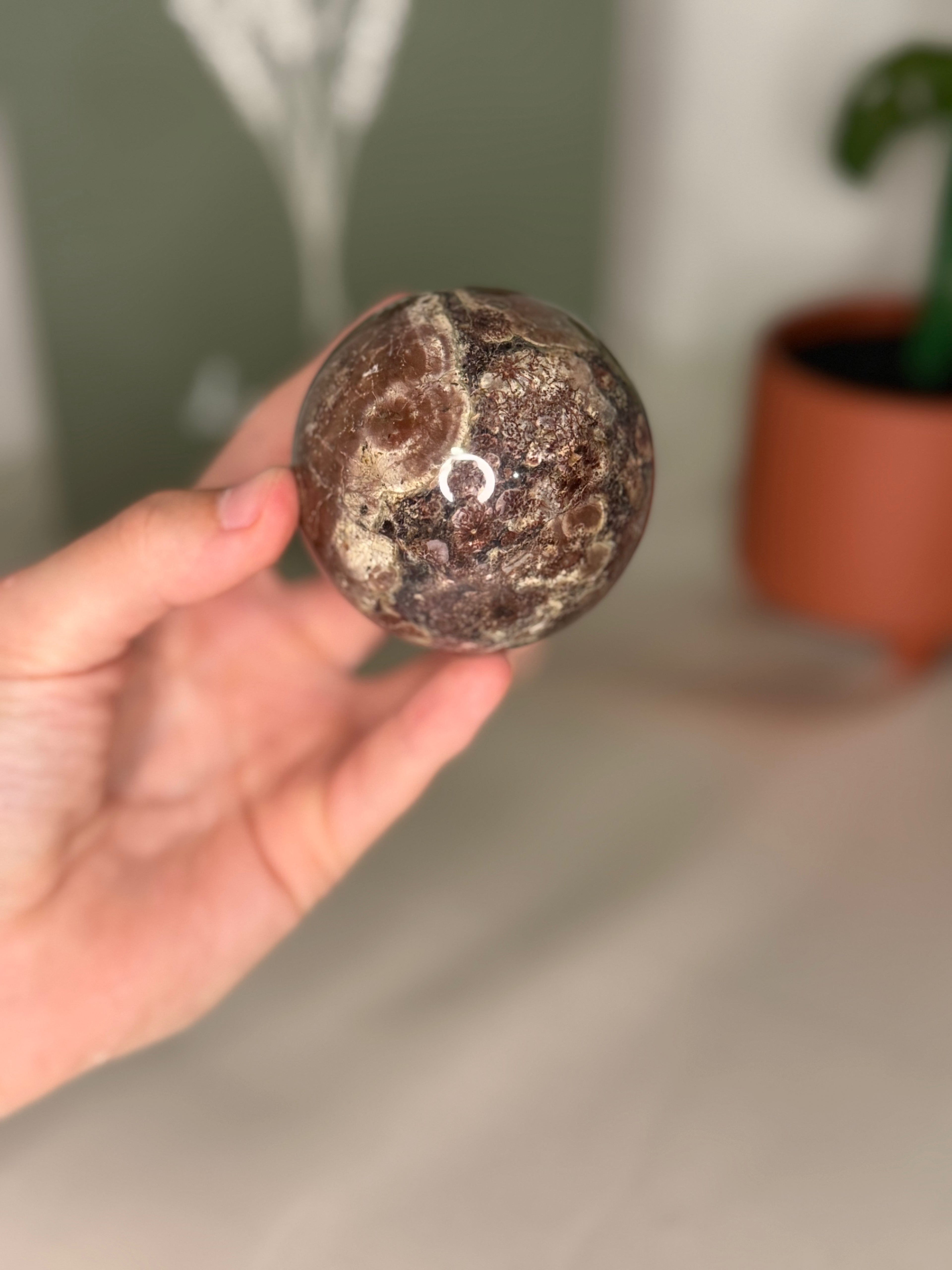 Plum jasper sphere