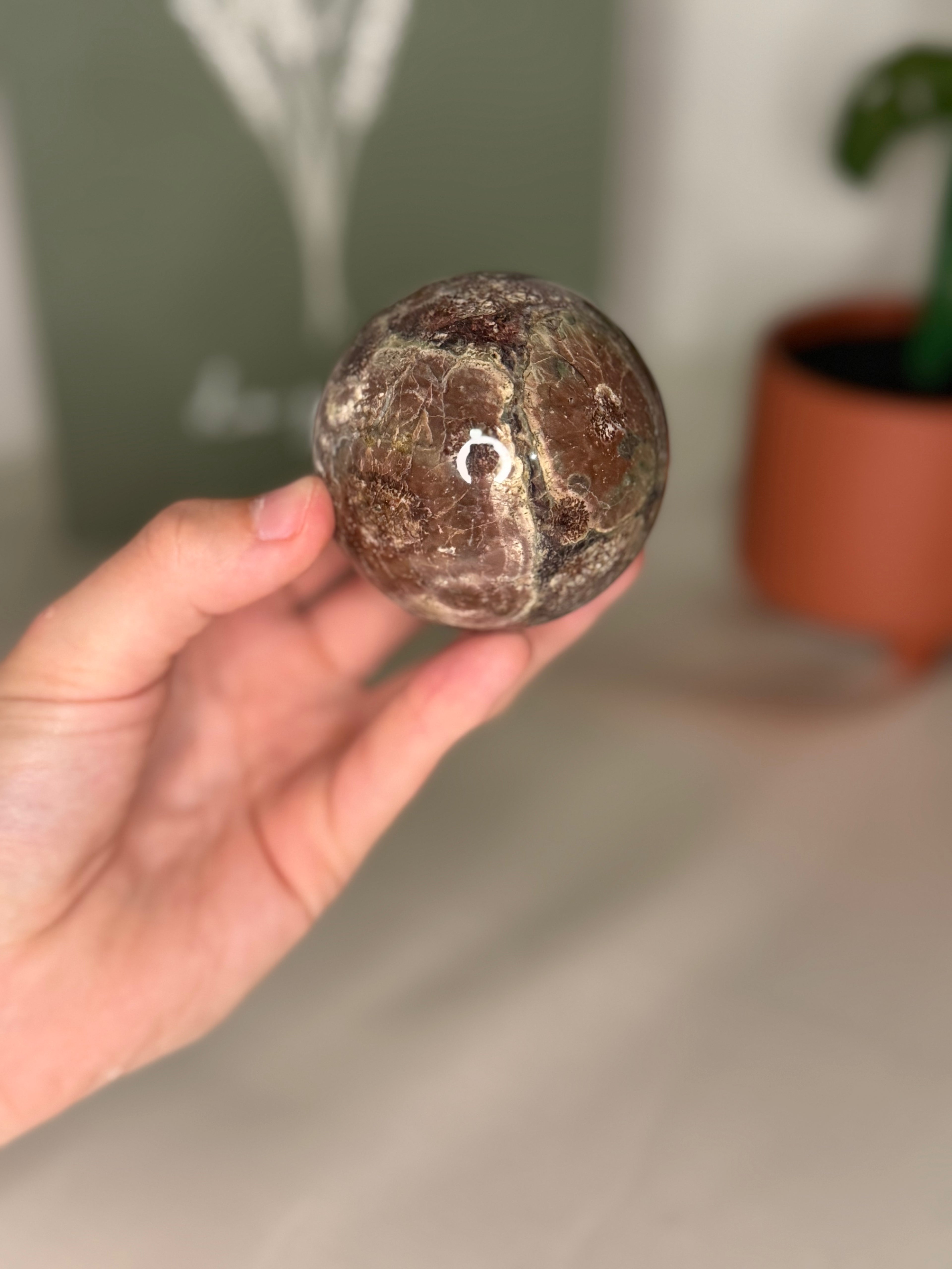 Plum jasper sphere