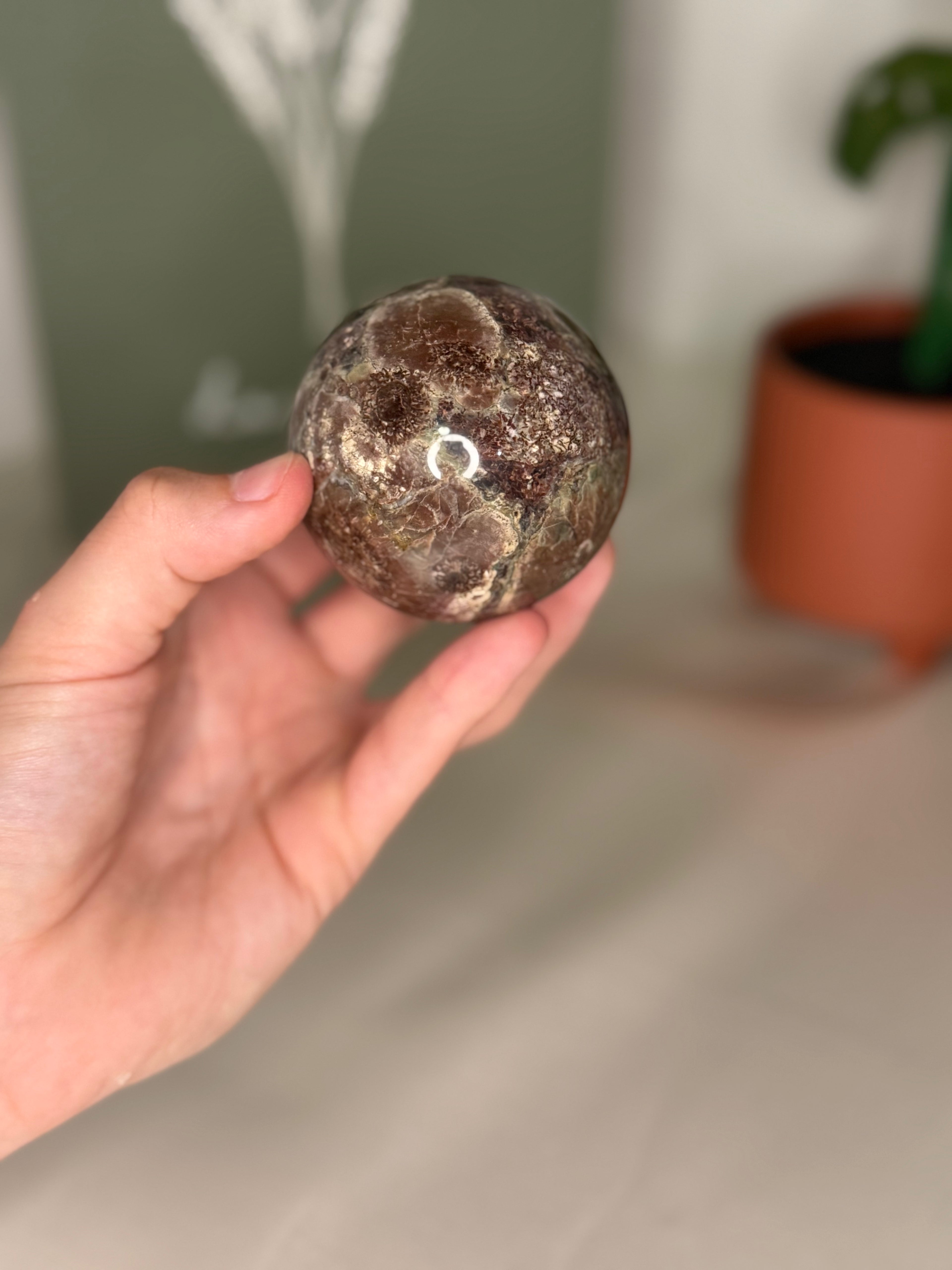 Plum jasper sphere