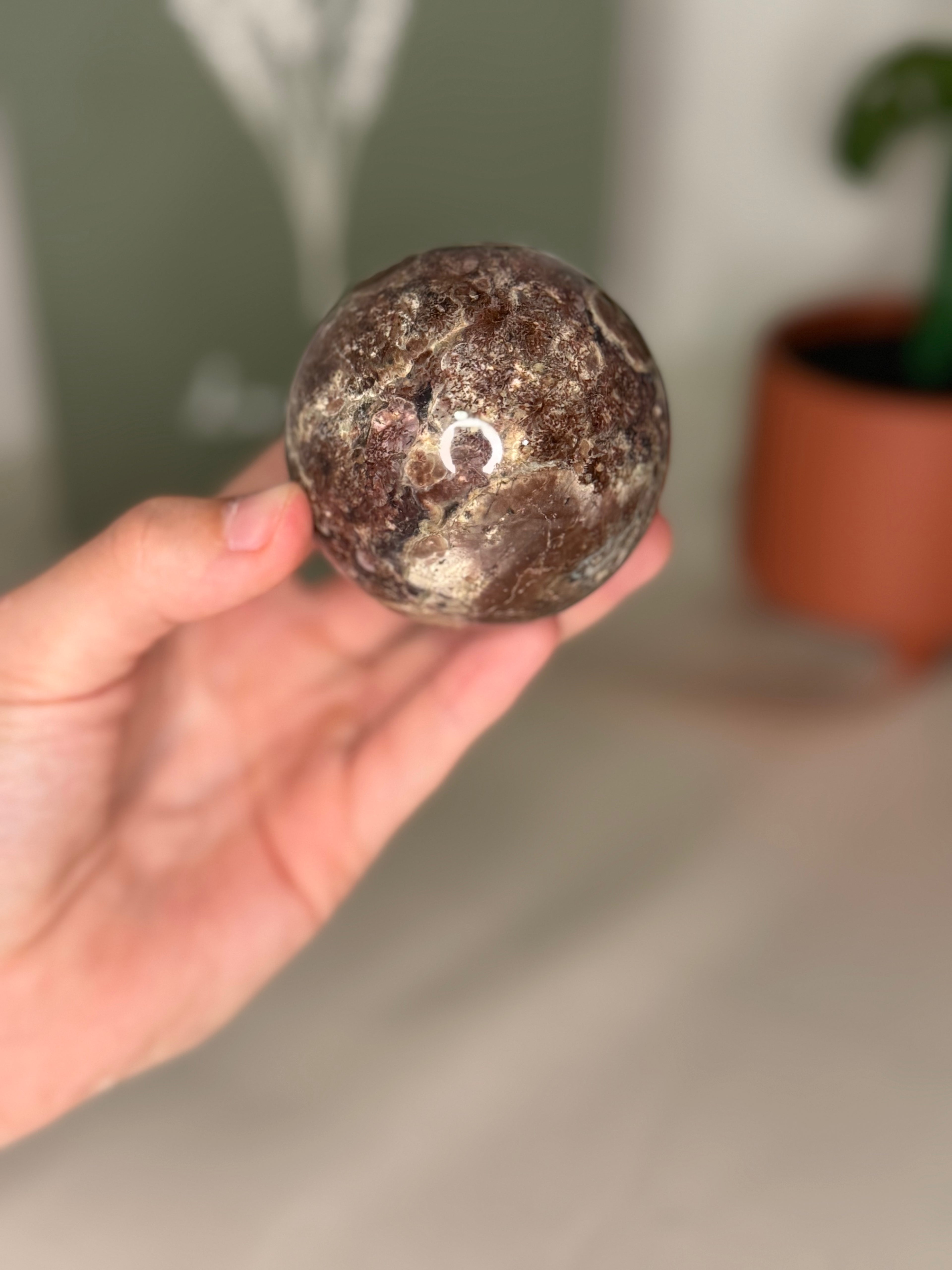Plum jasper sphere