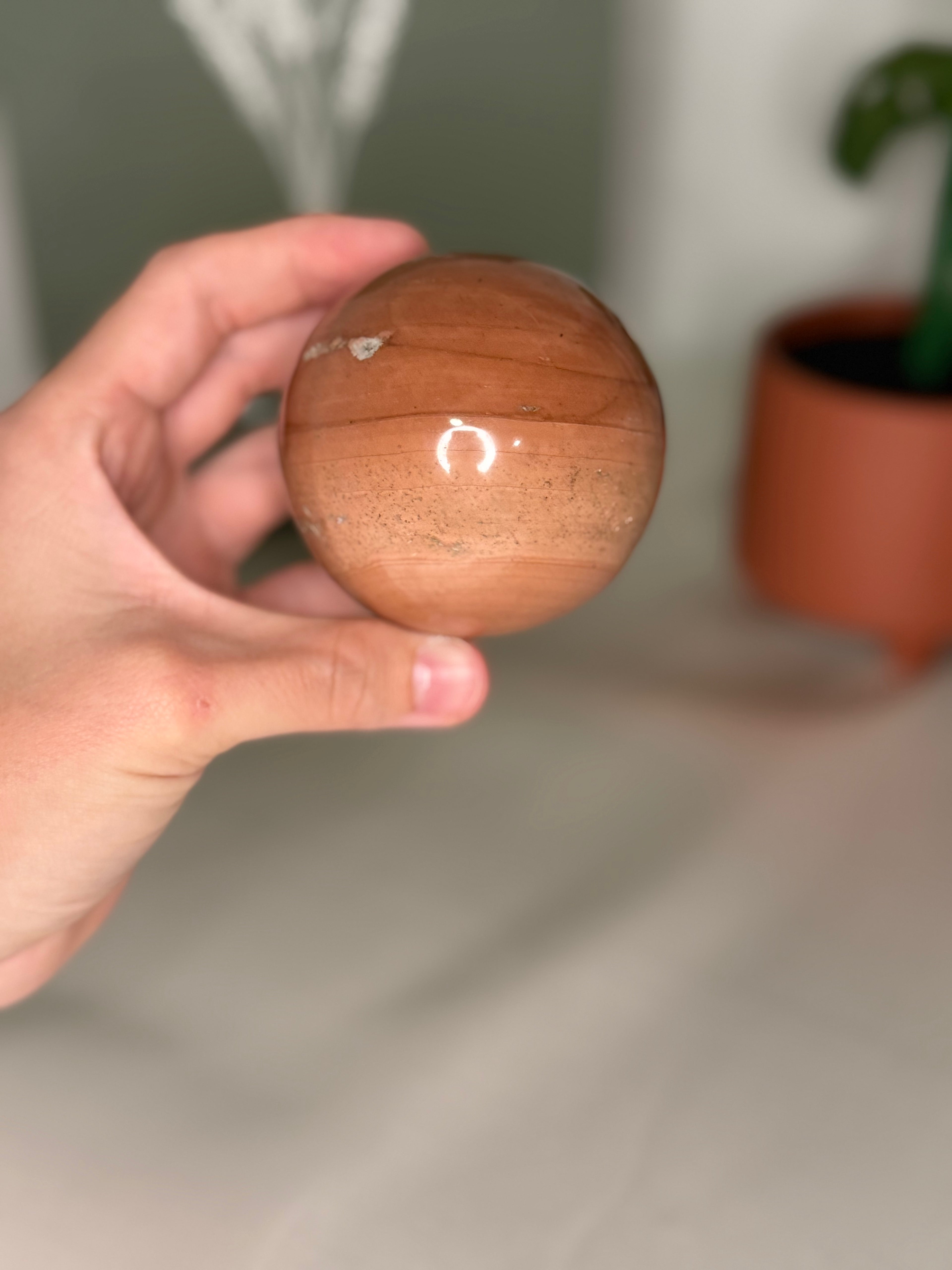 Peach ocean jasper sphere