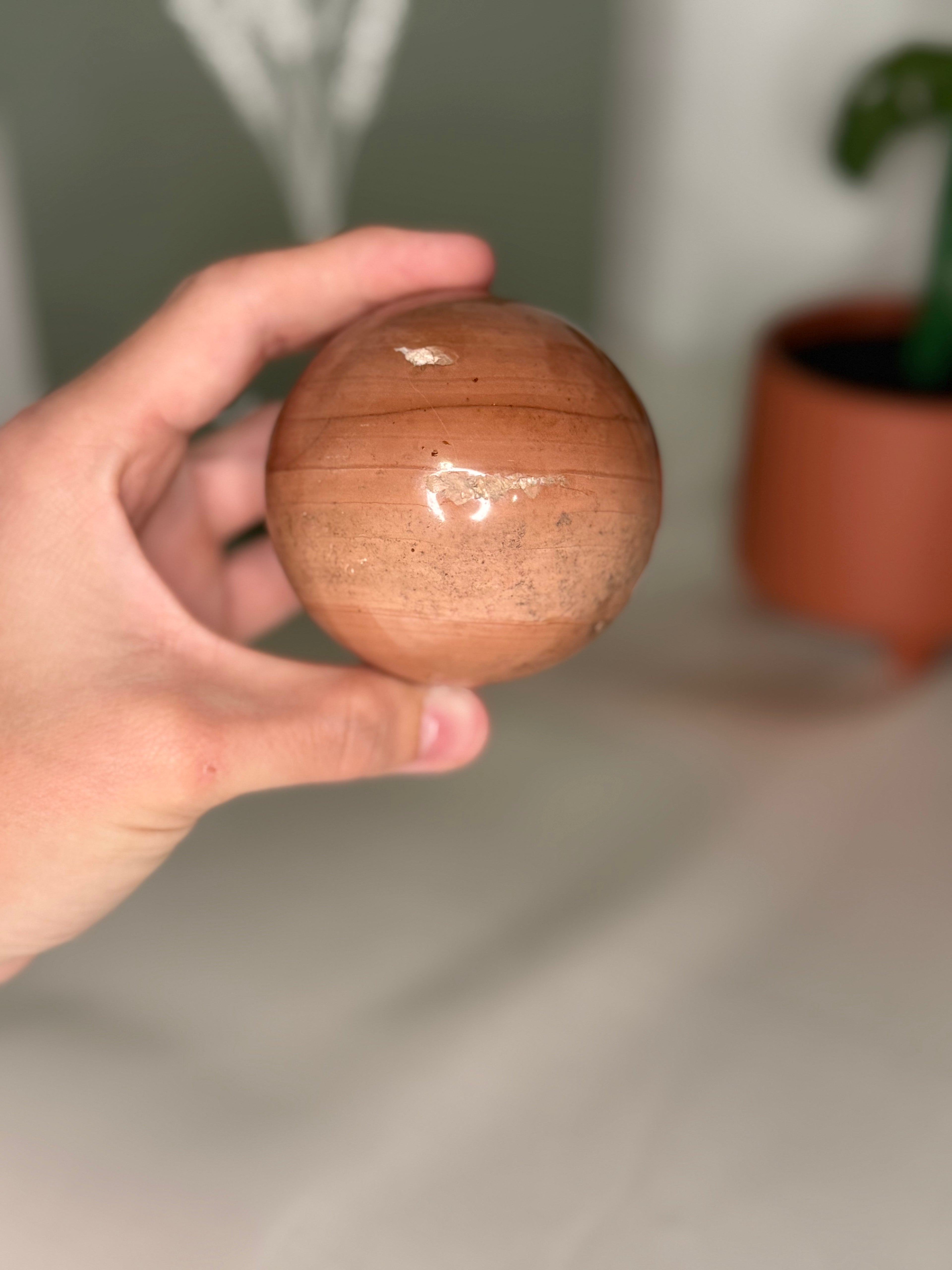 Peach ocean jasper sphere