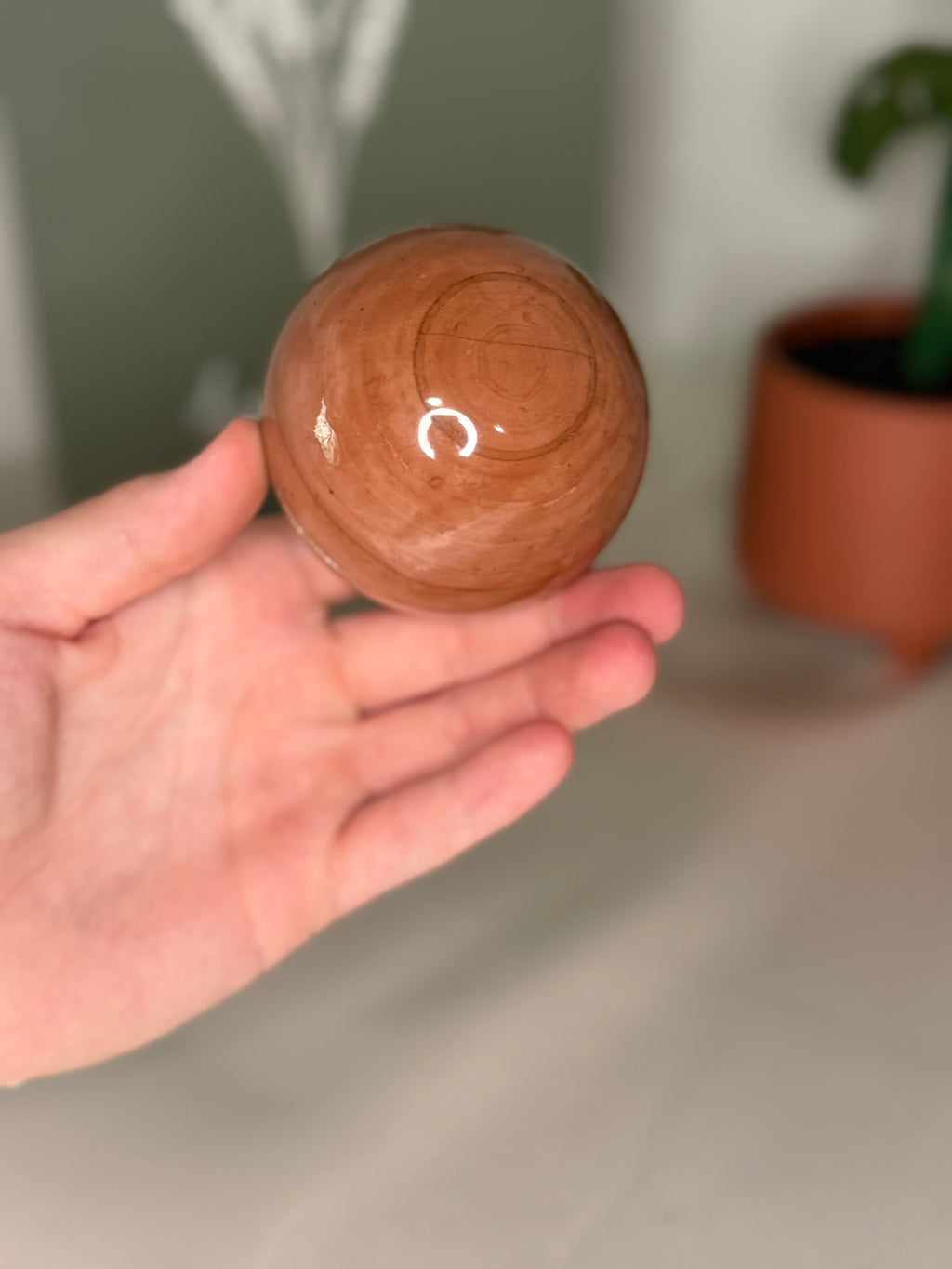 Peach ocean jasper sphere
