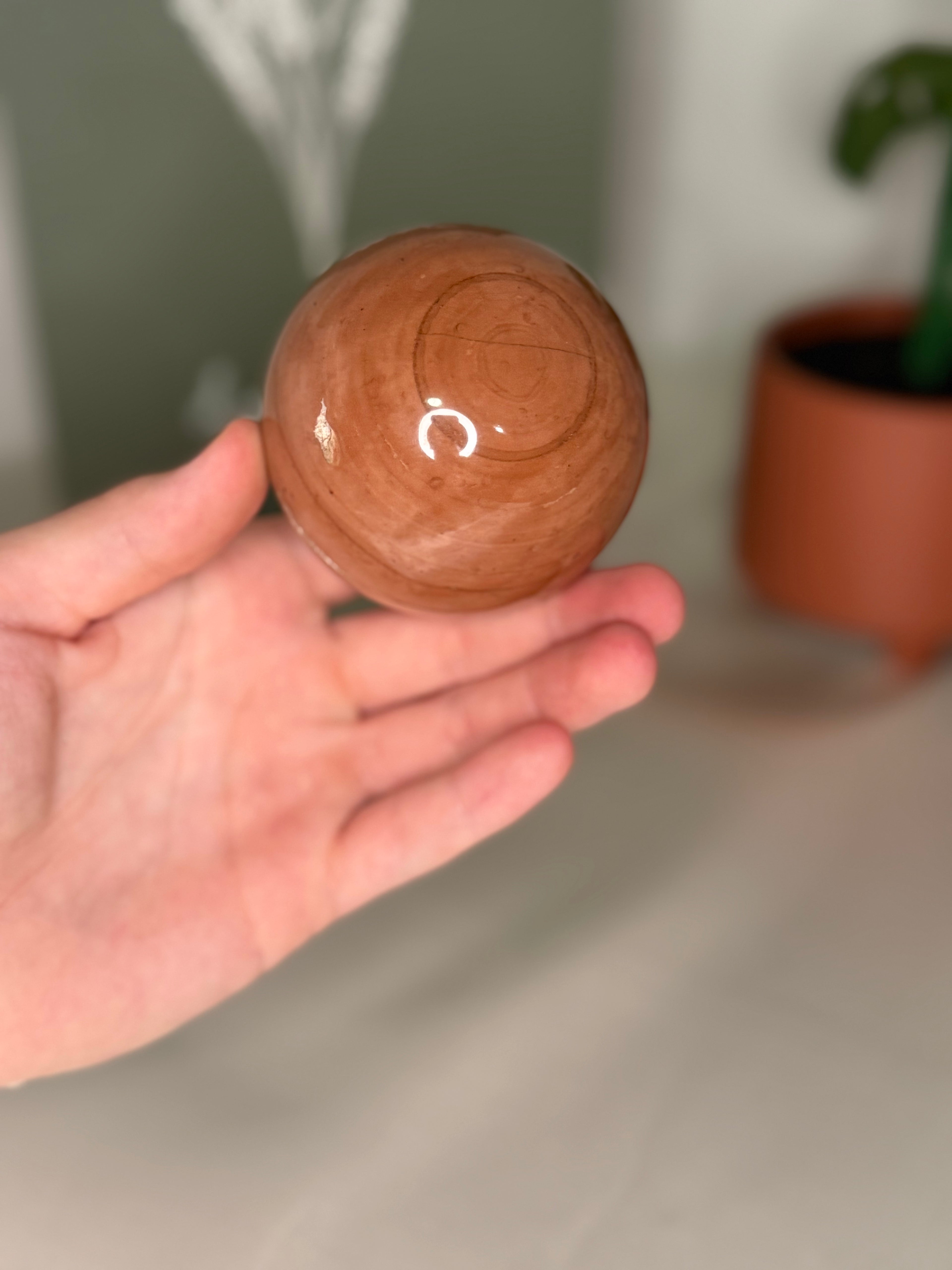 Peach ocean jasper sphere