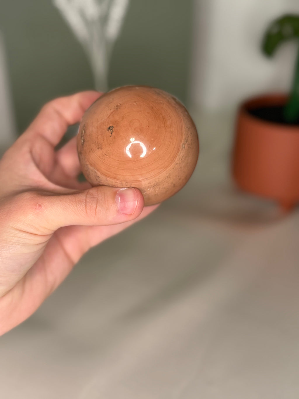 Peach ocean jasper sphere