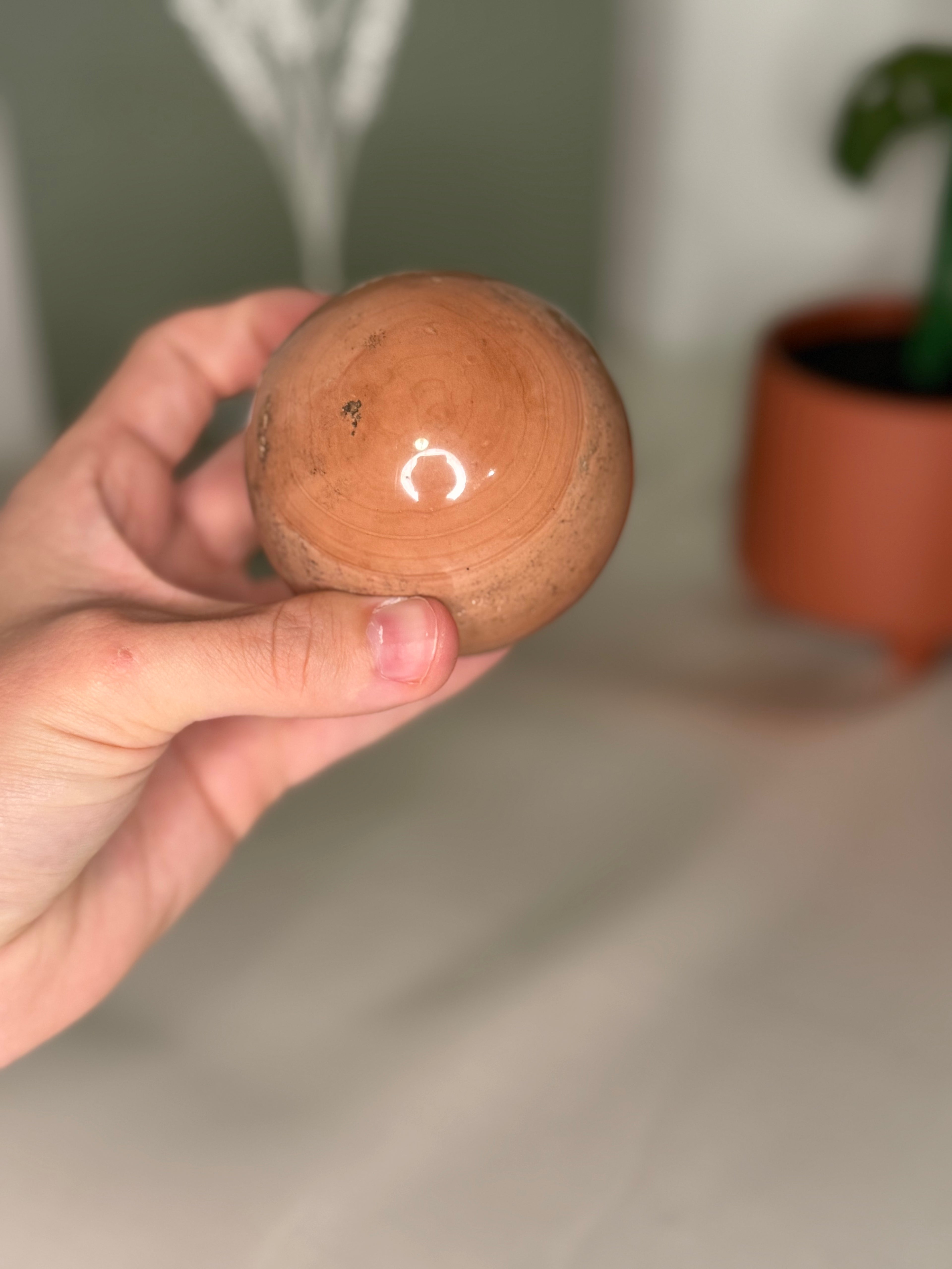 Peach ocean jasper sphere