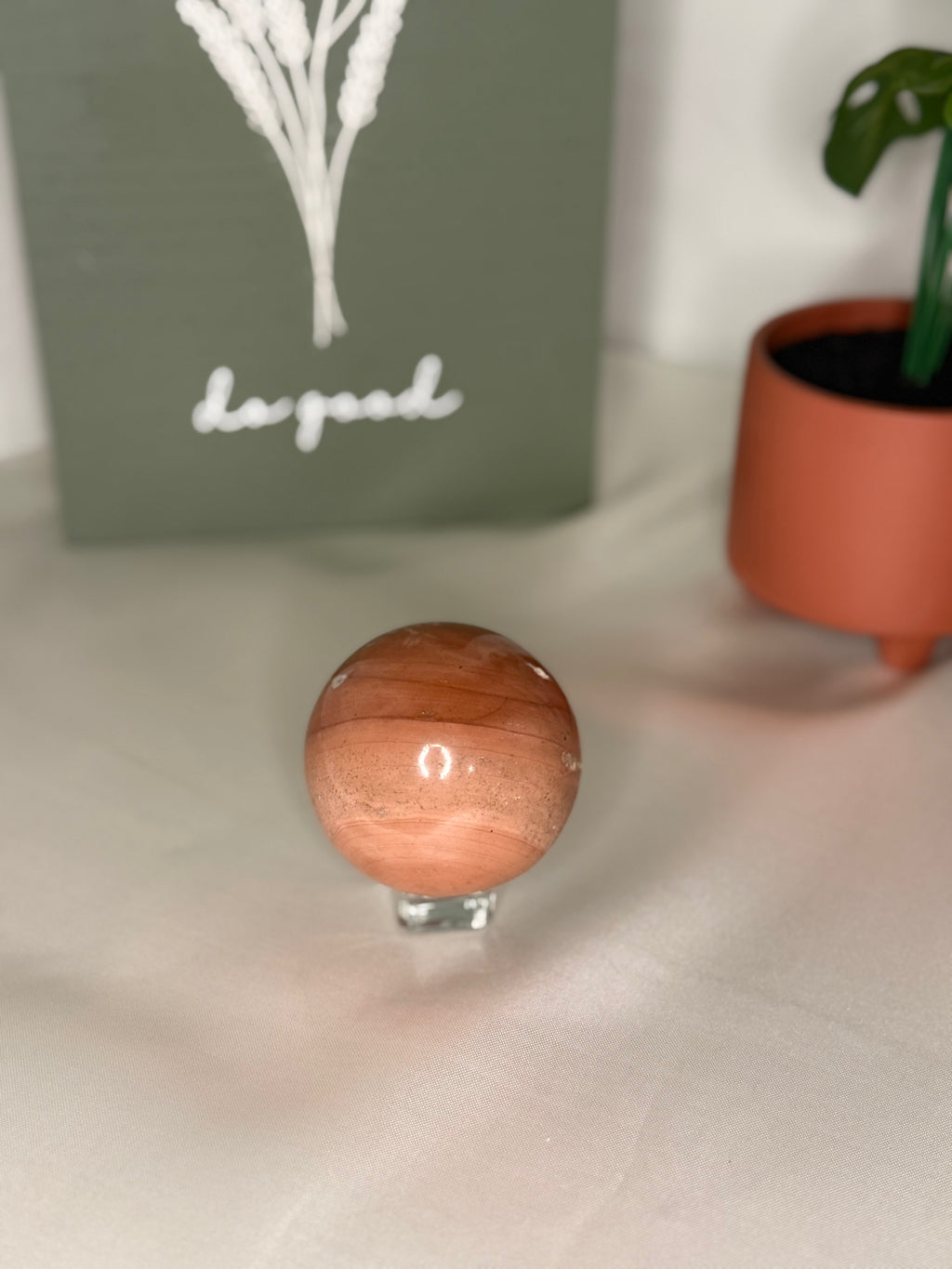Peach ocean jasper sphere