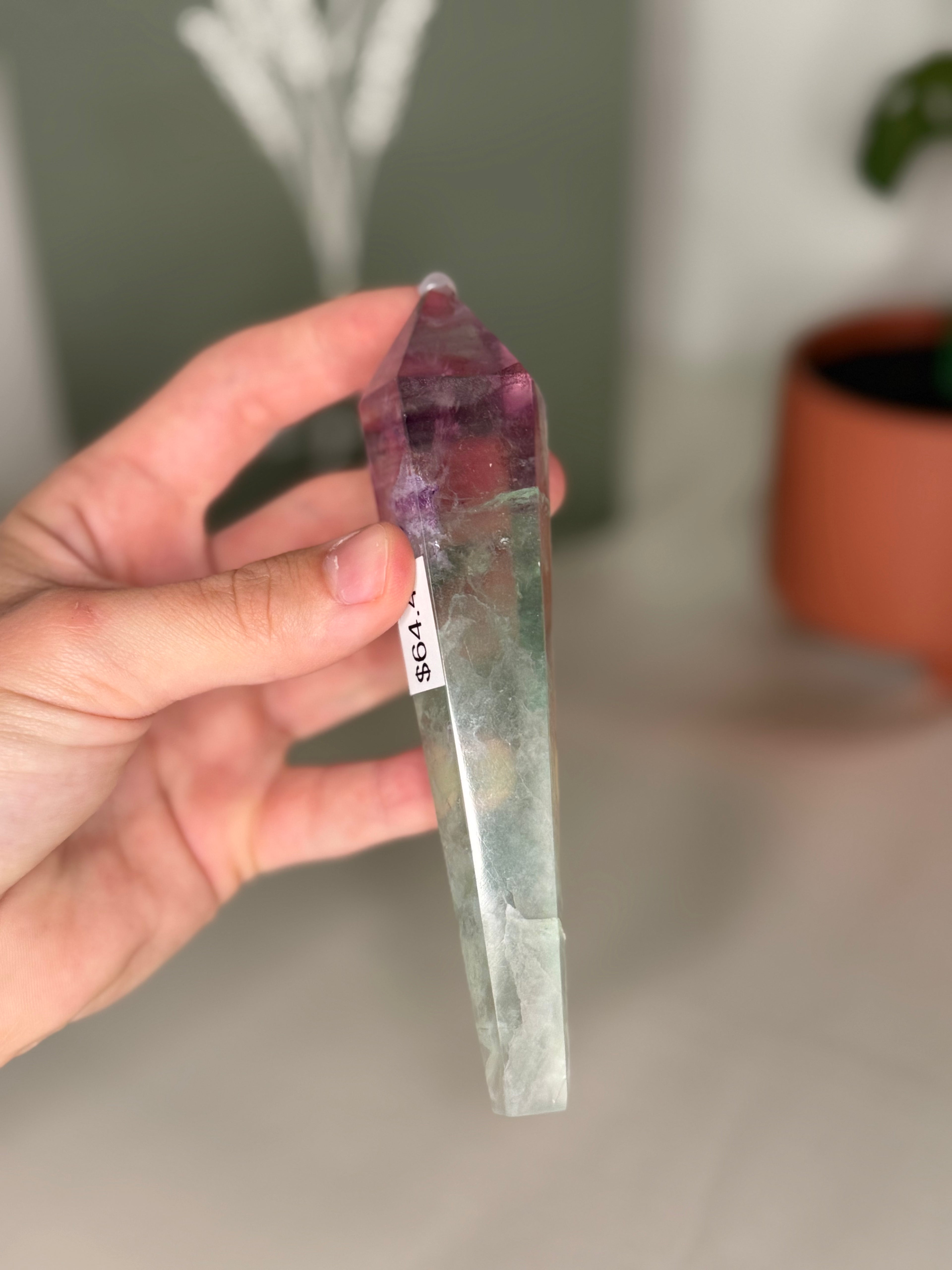 Rainbow fluorite wands
