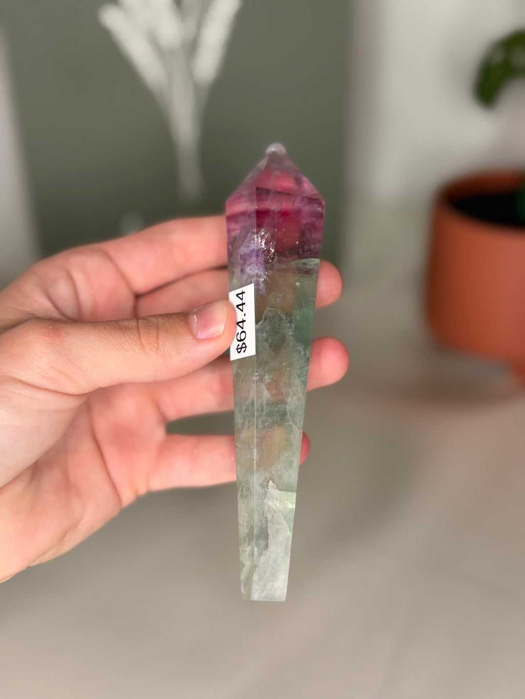Rainbow fluorite wands