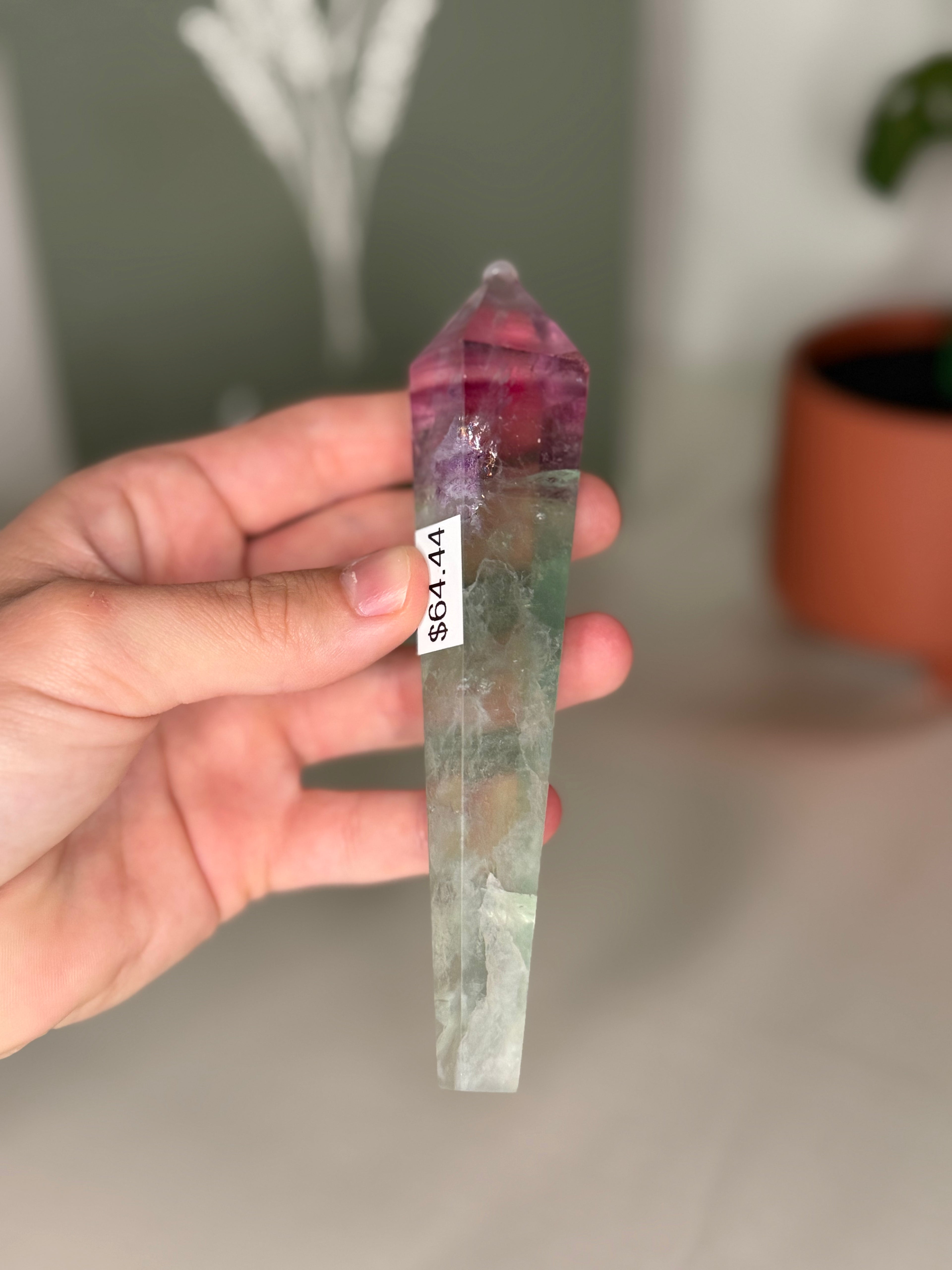 Rainbow fluorite wands