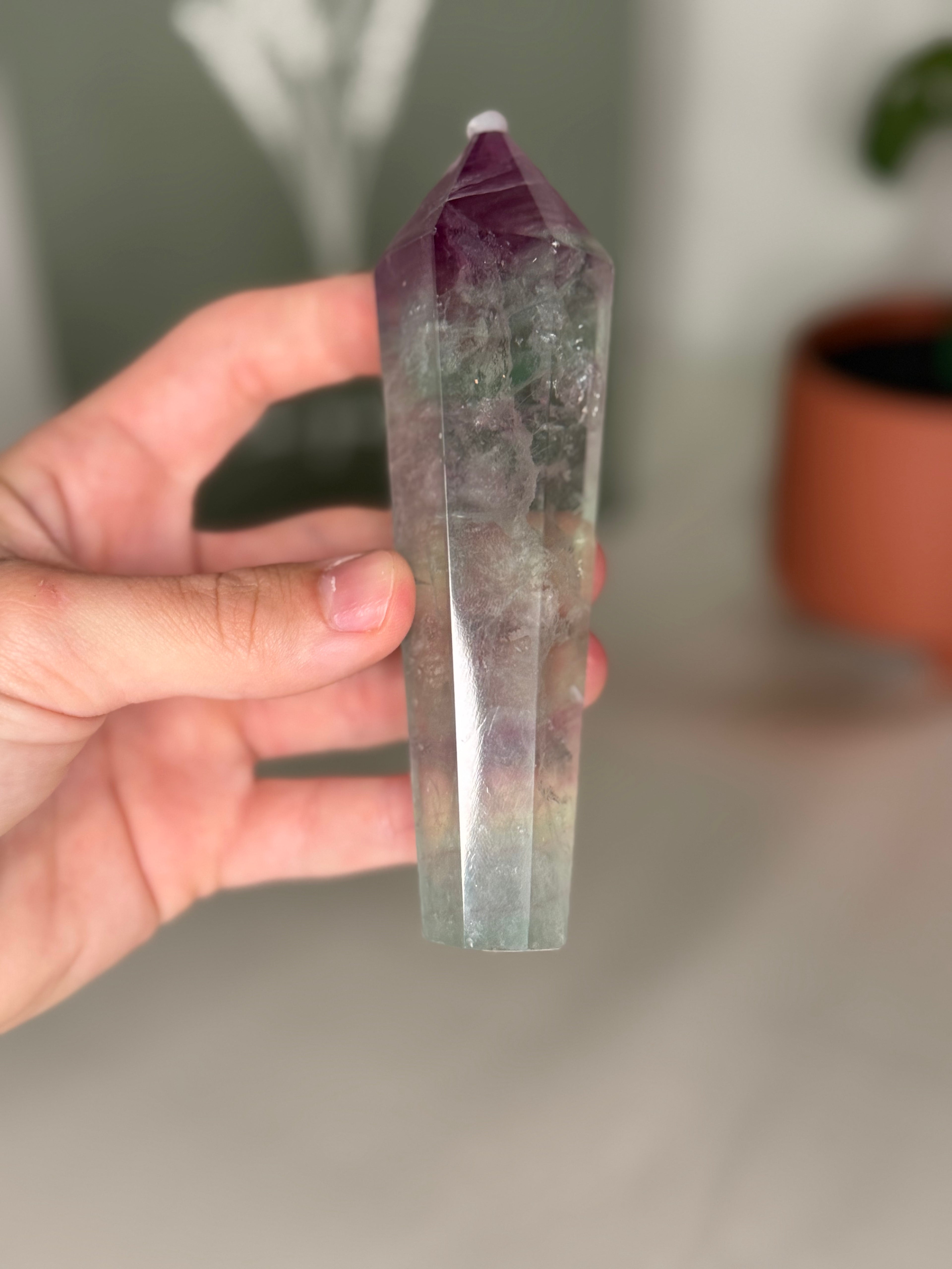 Rainbow fluorite wands