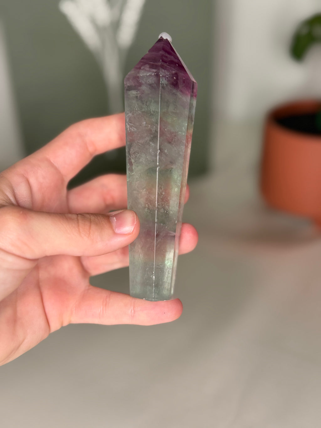 Rainbow fluorite wands