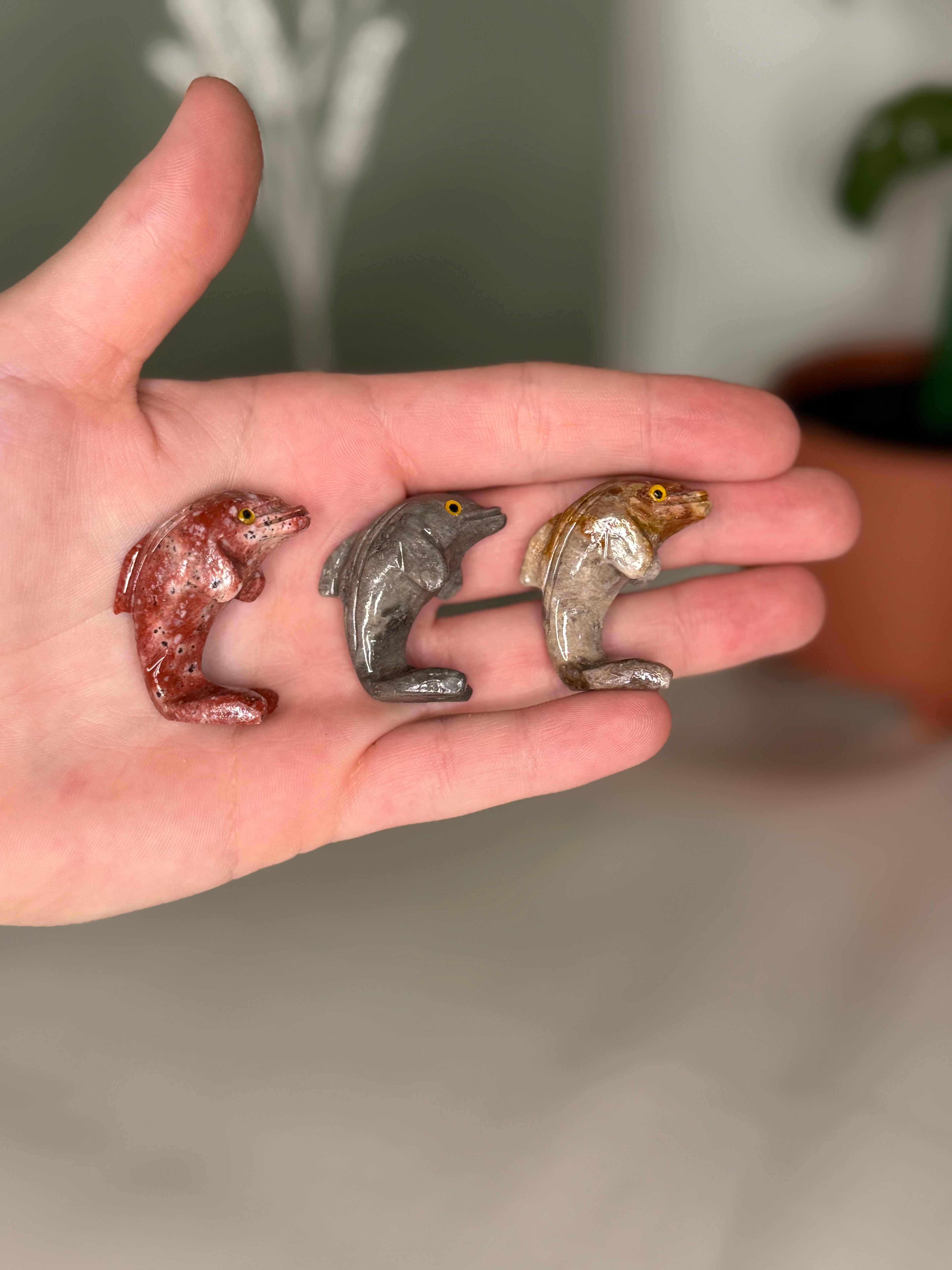 Soapstone animal carvings