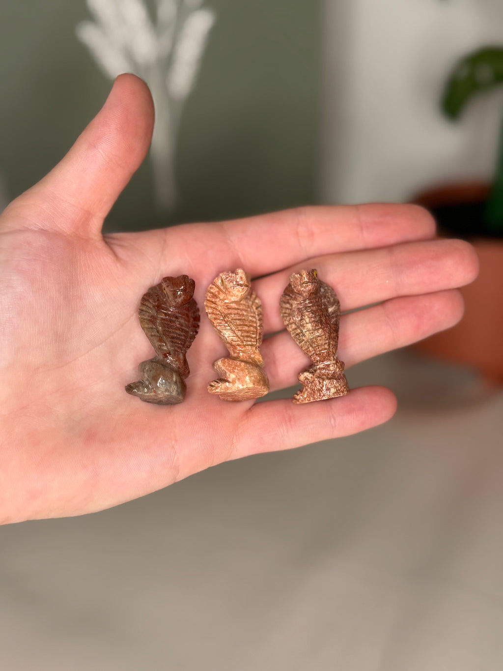 Soapstone animal carvings