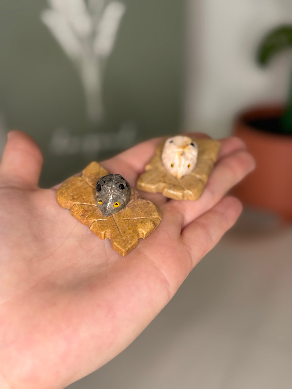 Soapstone animal carvings