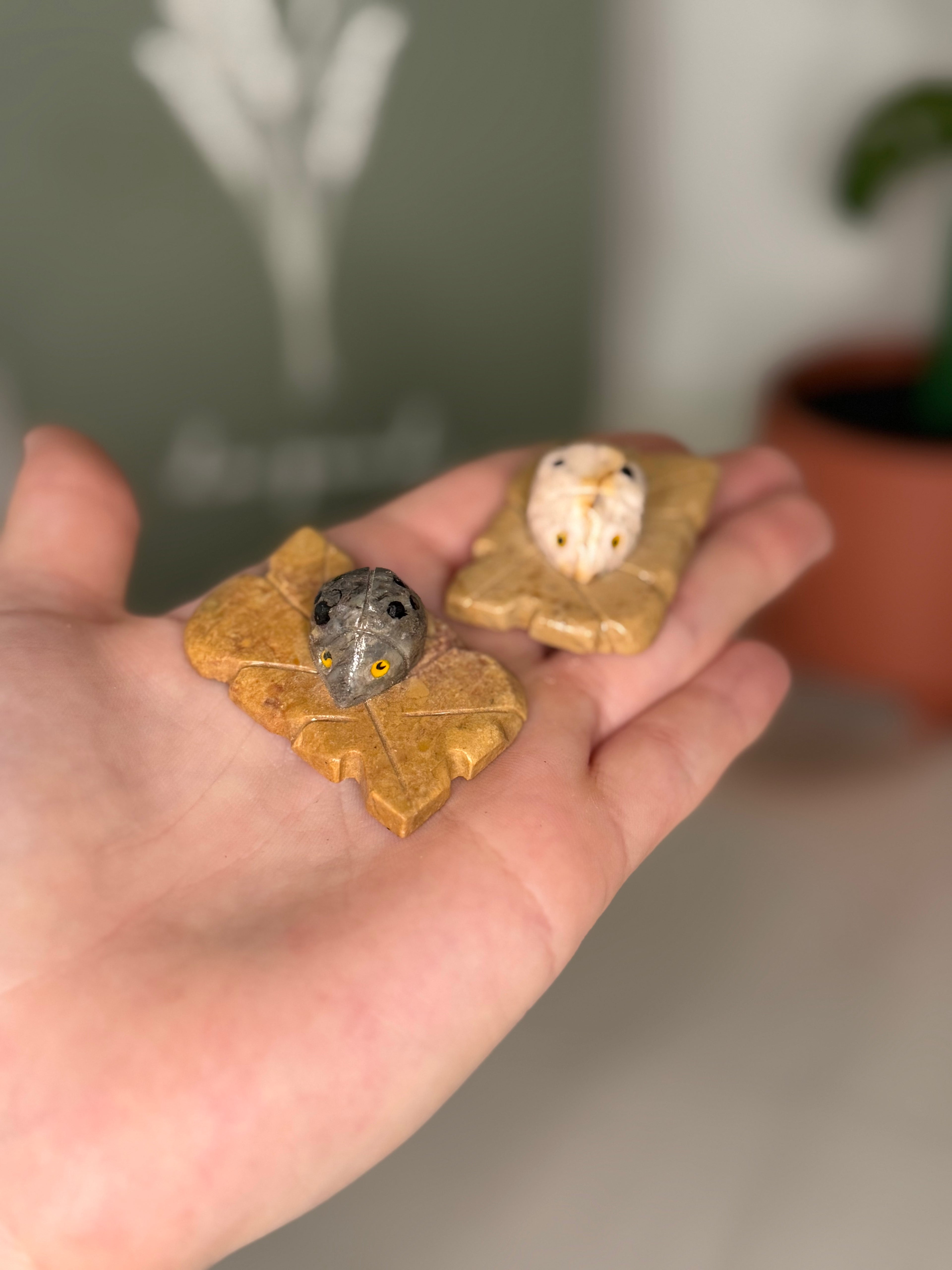 Soapstone animal carvings