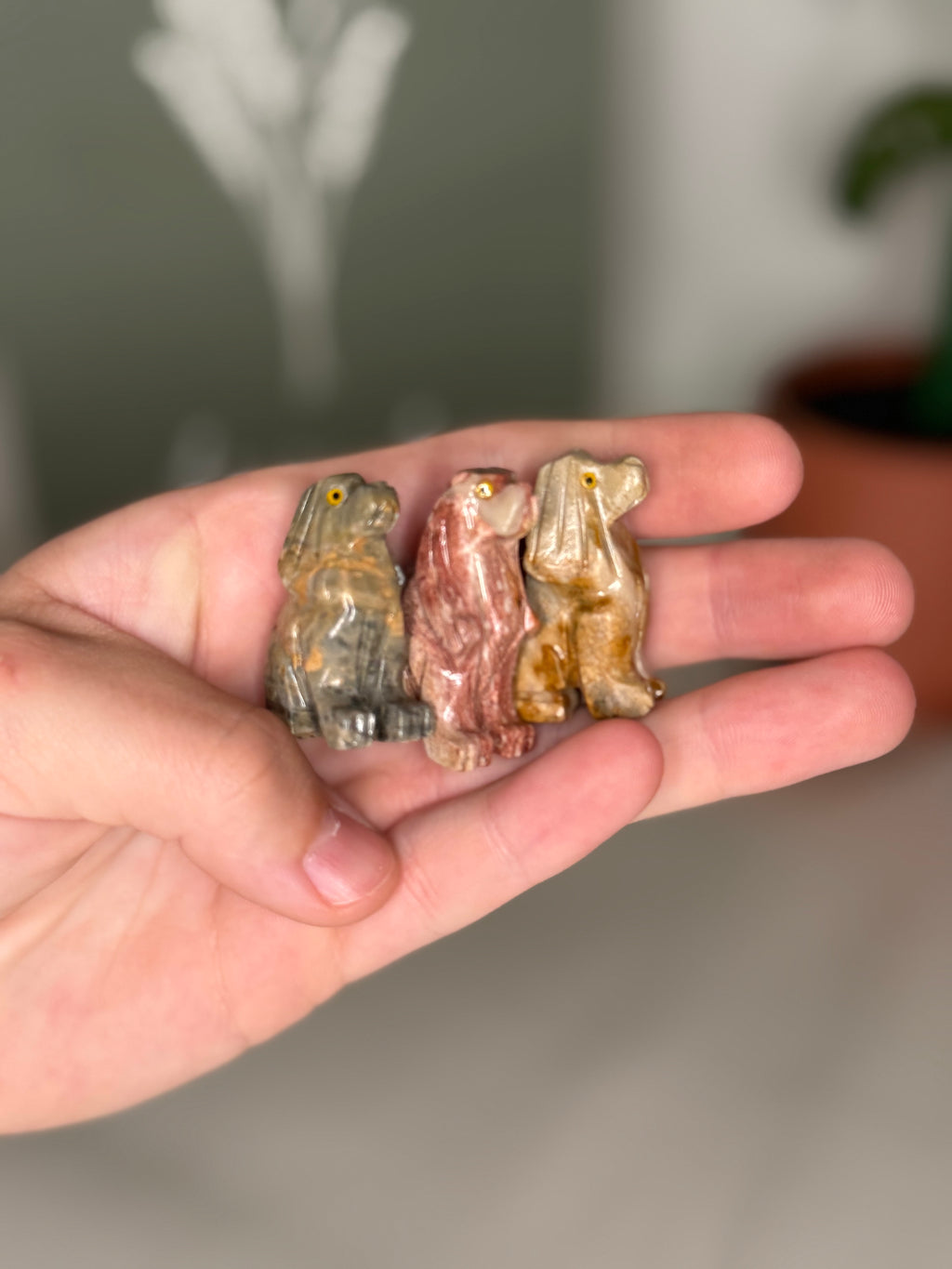 Soapstone animal carvings