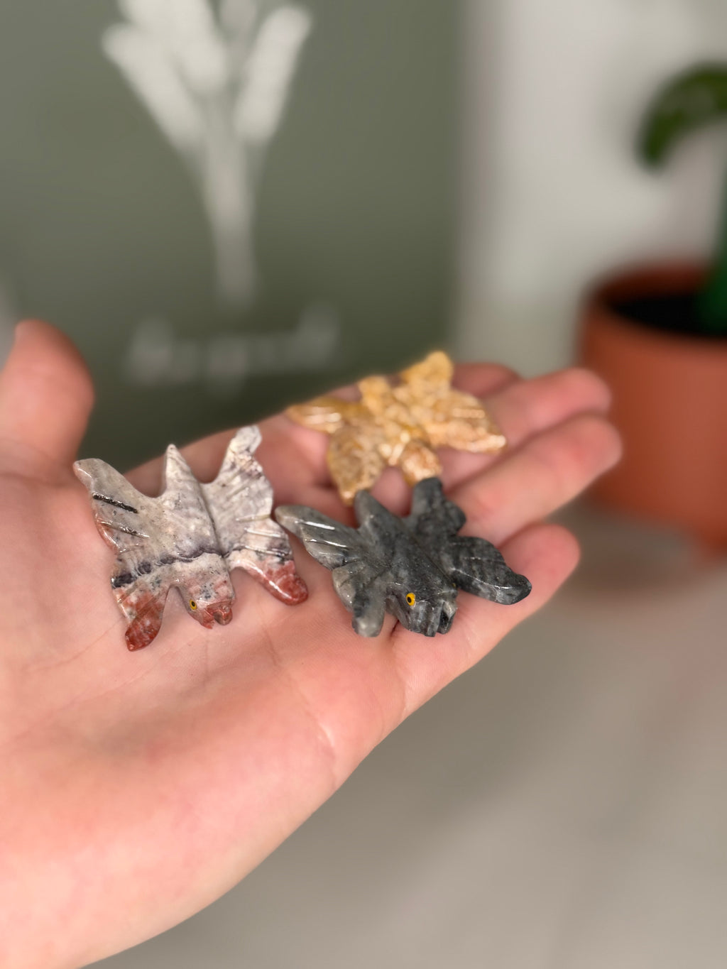 Soapstone animal carvings