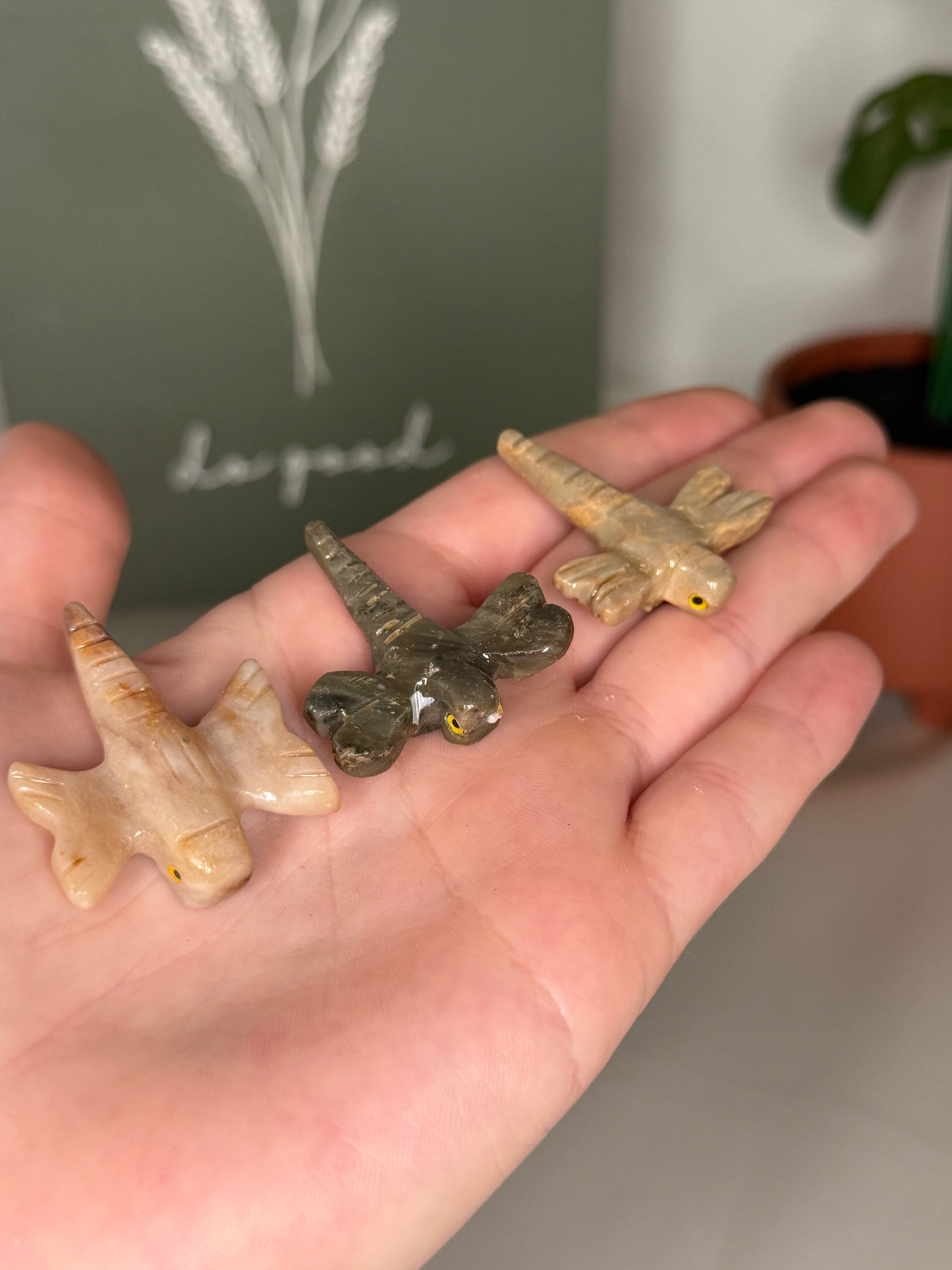 Soapstone animal carvings