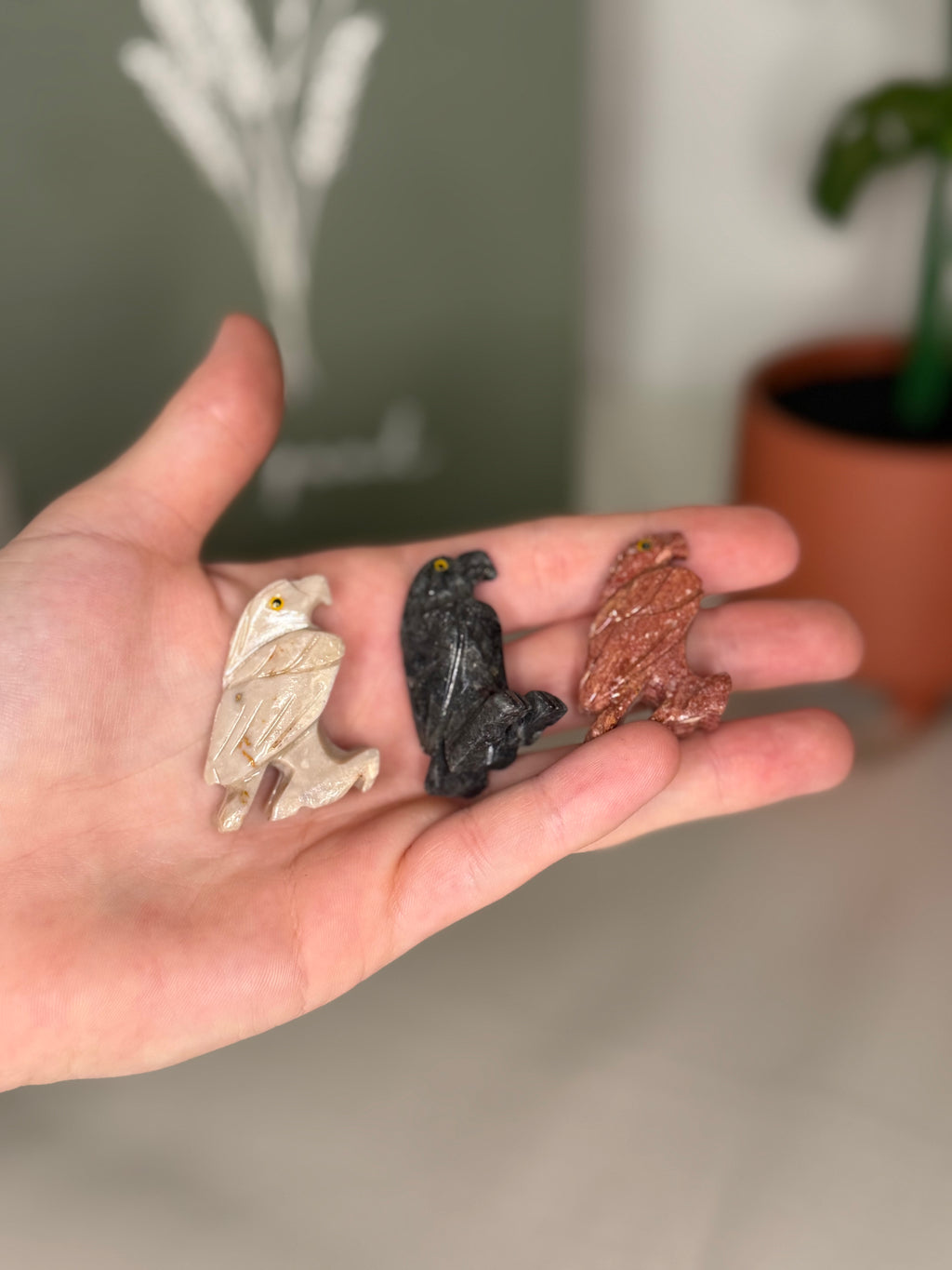 Soapstone animal carvings