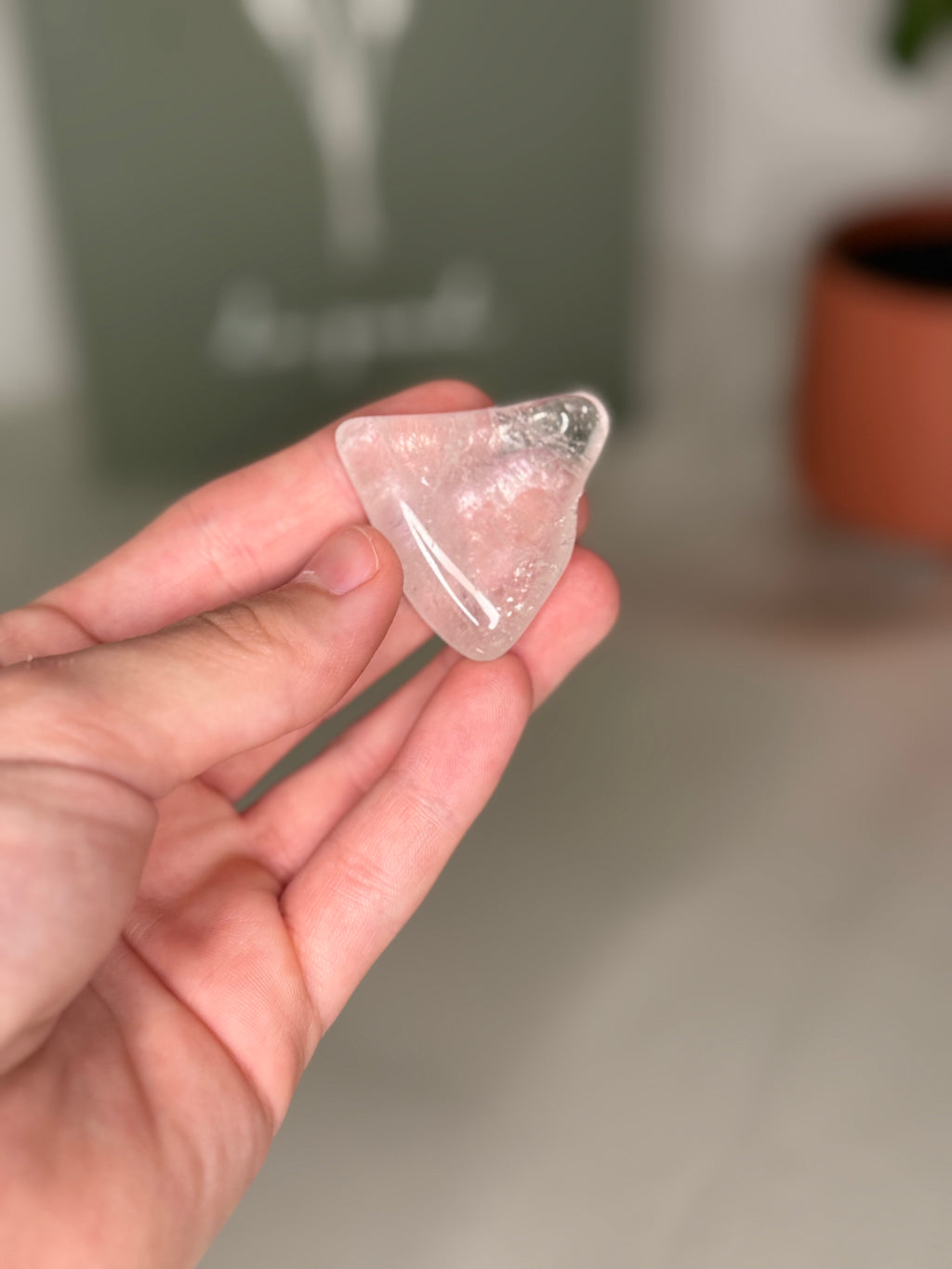 Clear quartz tumble
