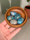 High quality blue apatite tumble