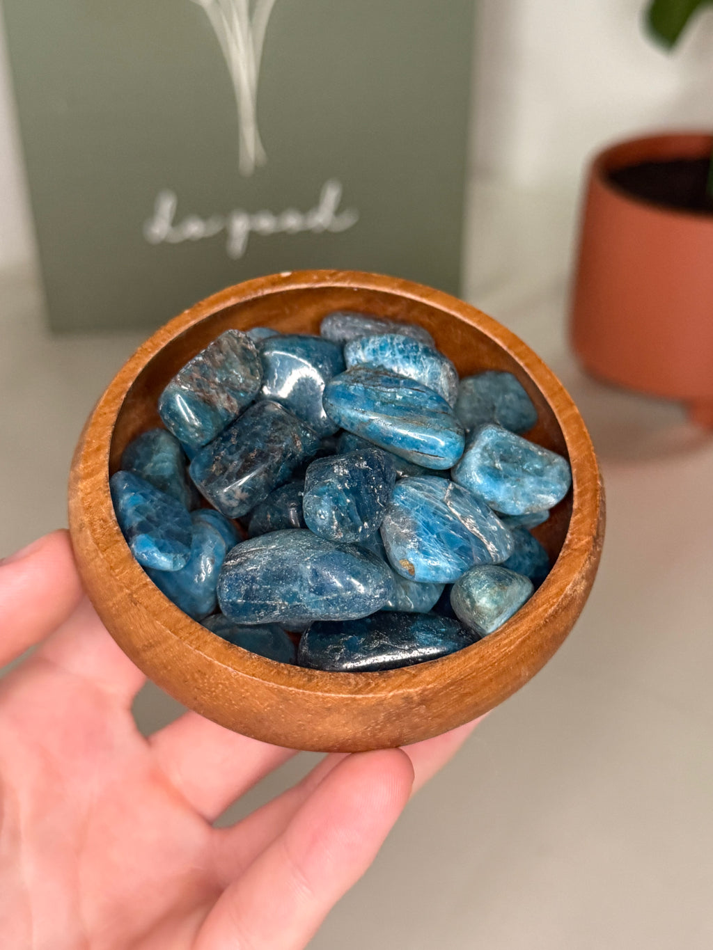 Small blue apatite tumble