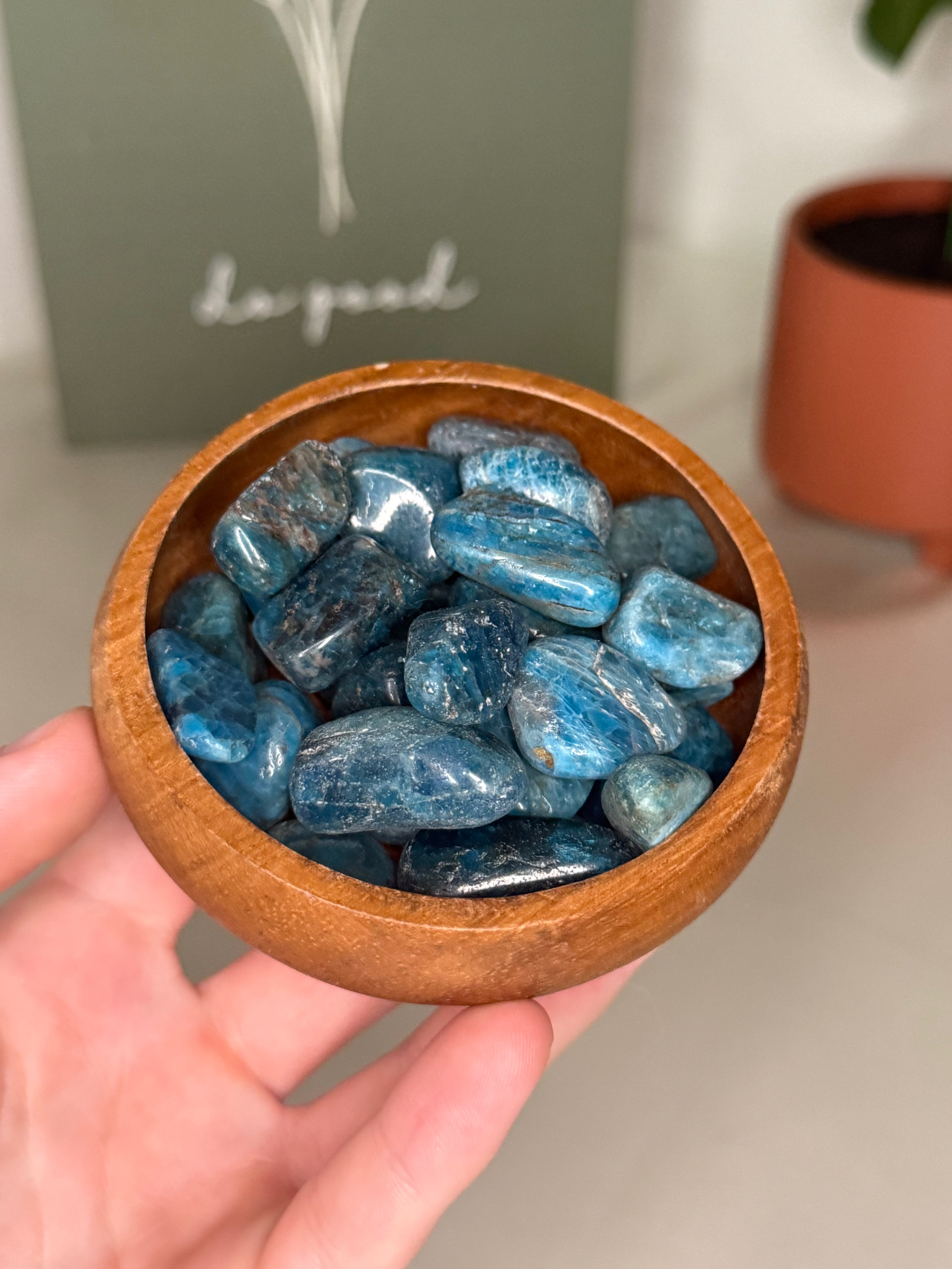 Small blue apatite tumble