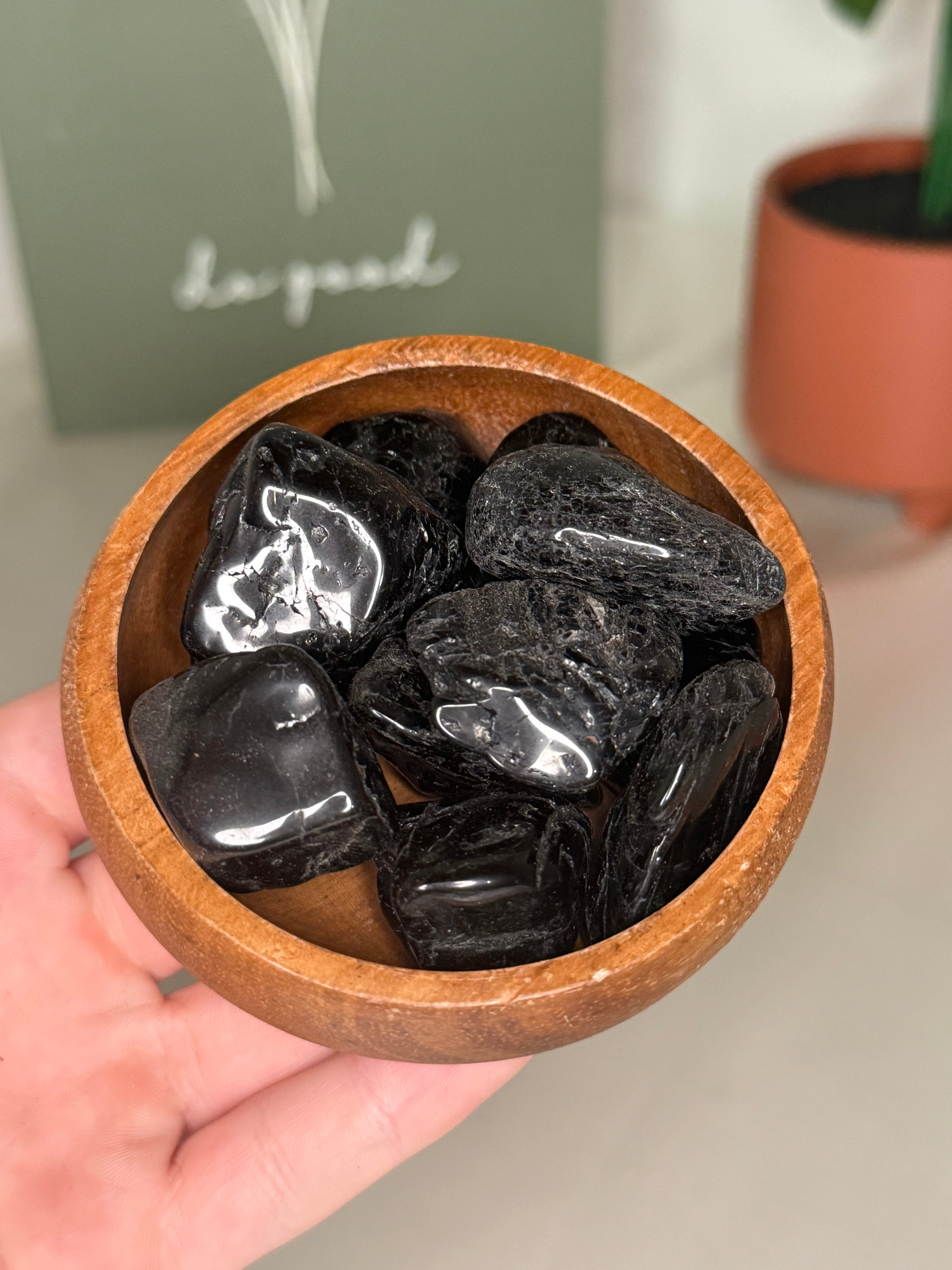 Black tourmaline tumble
