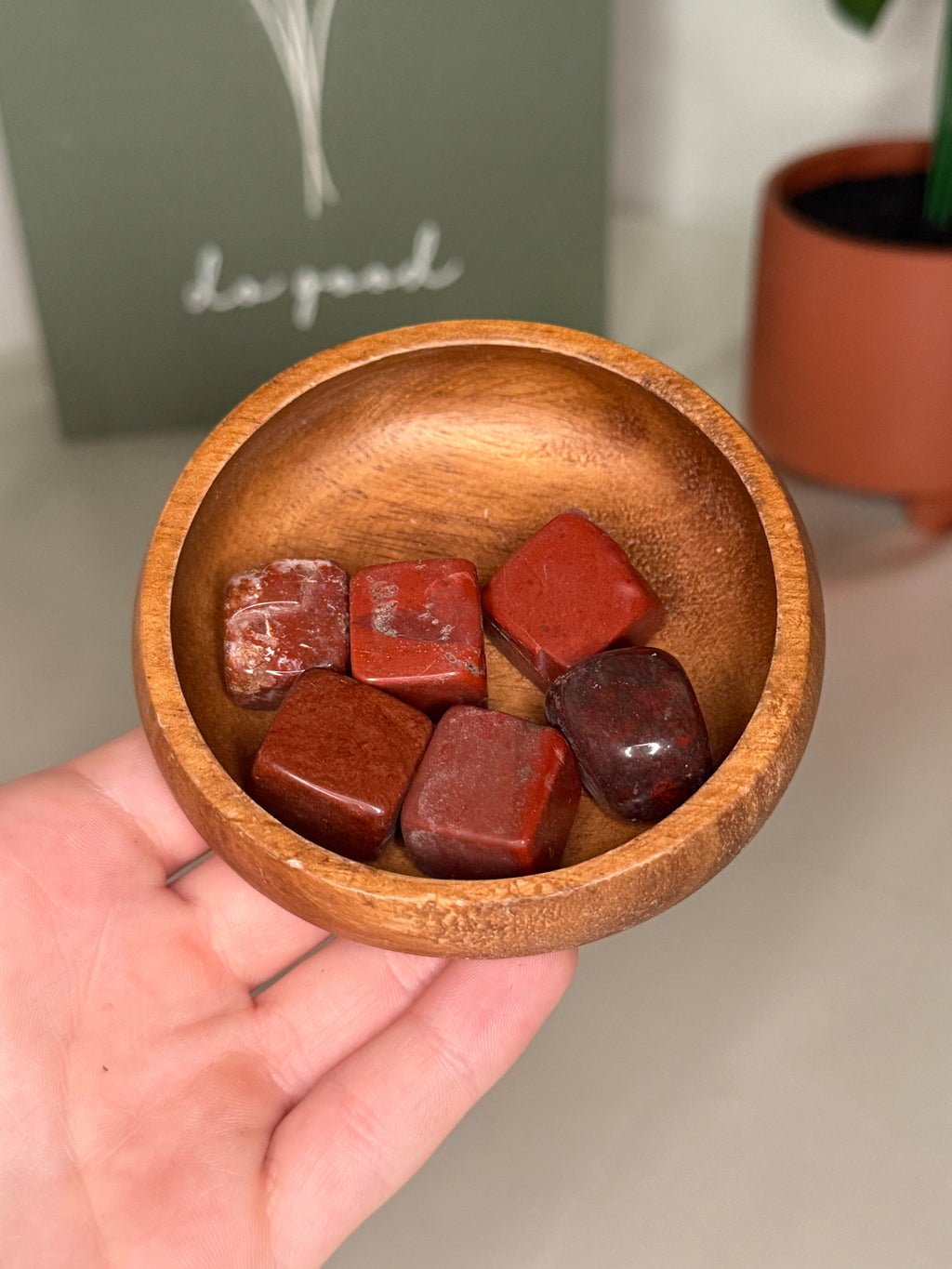 Red jasper cube