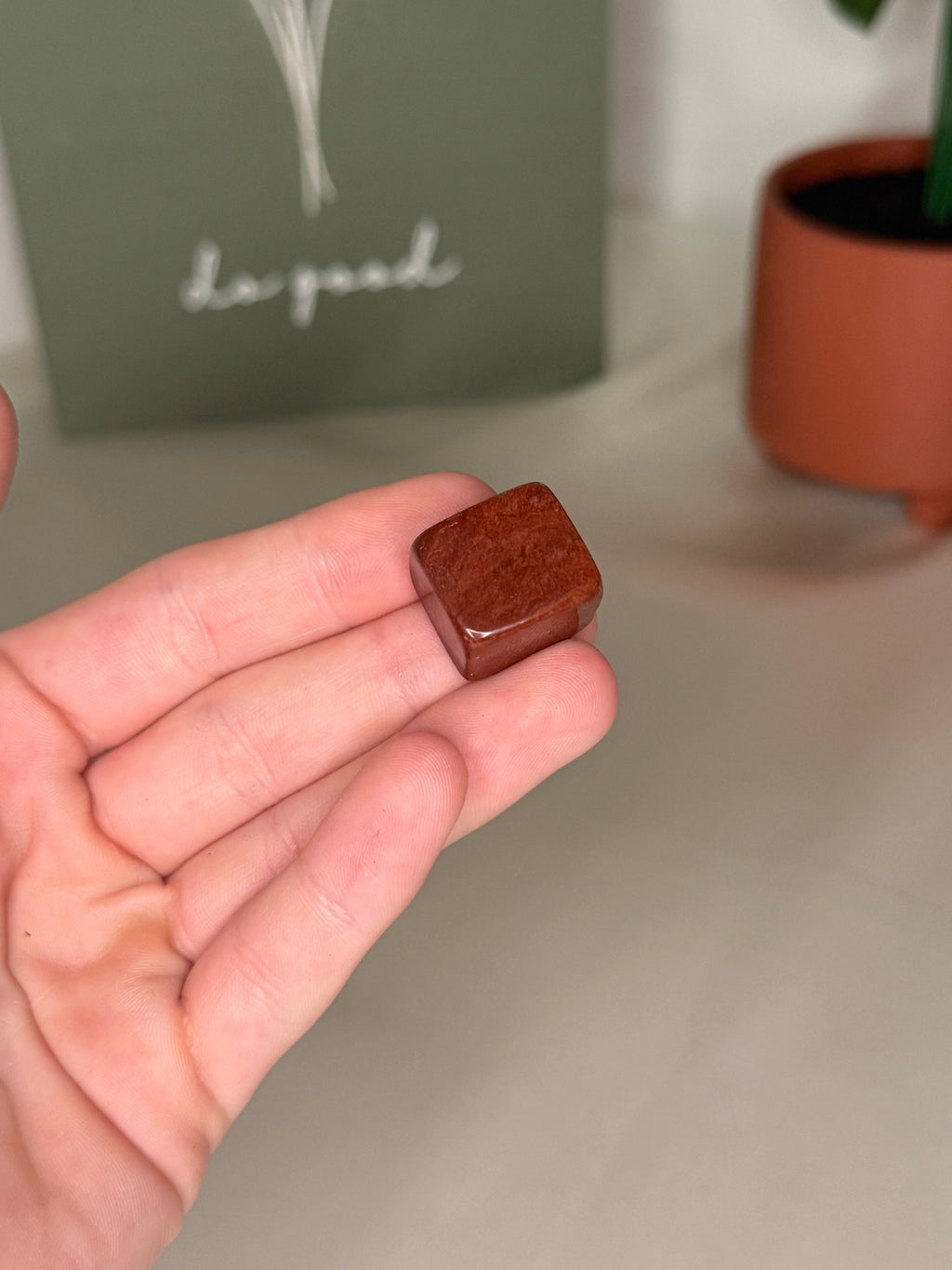 Red jasper cube