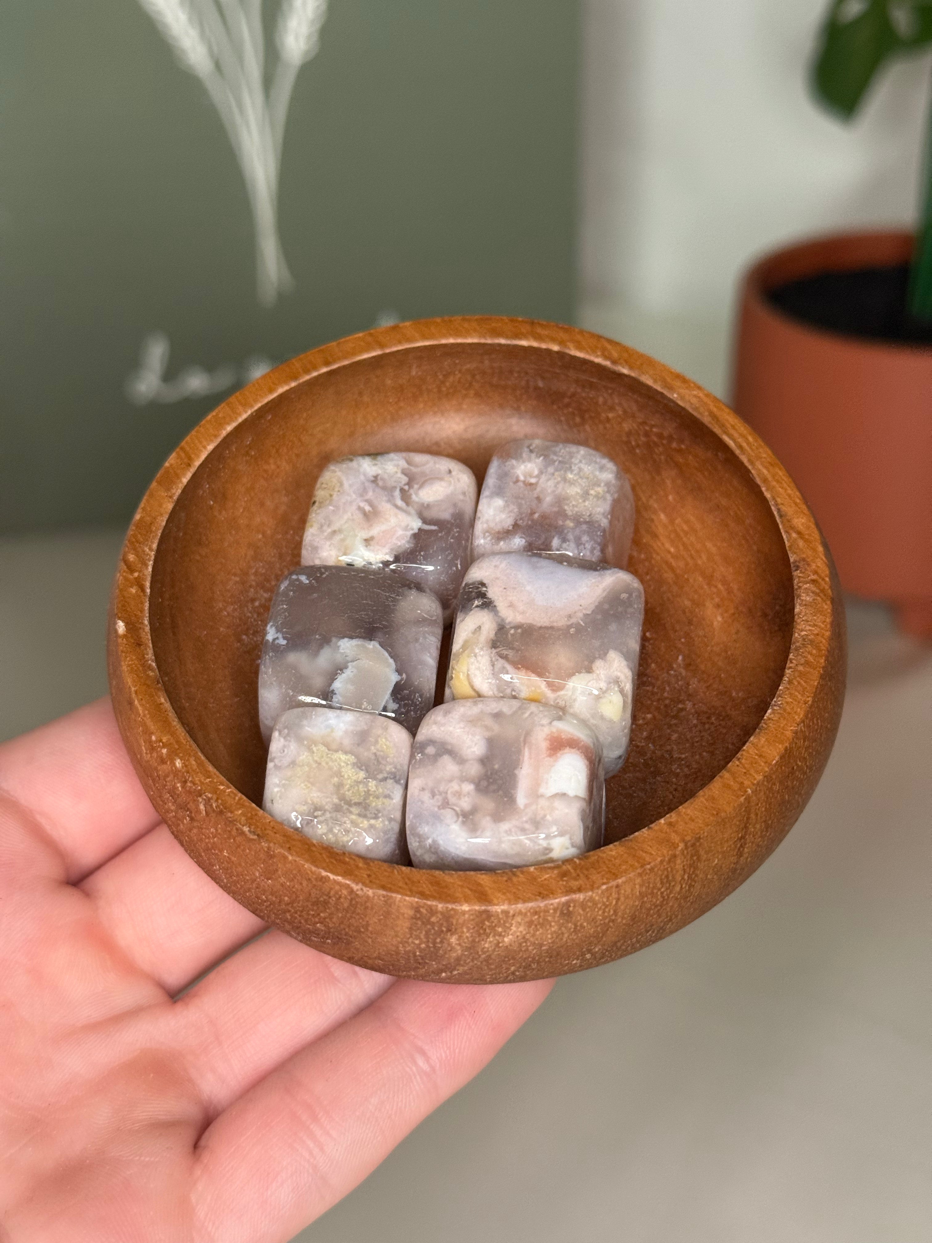Flower agate cubes