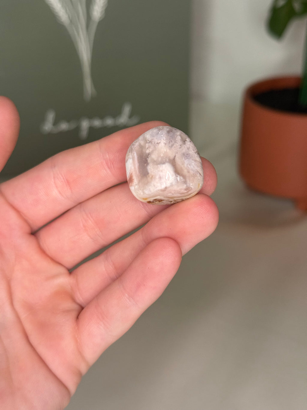 Flower agate cubes