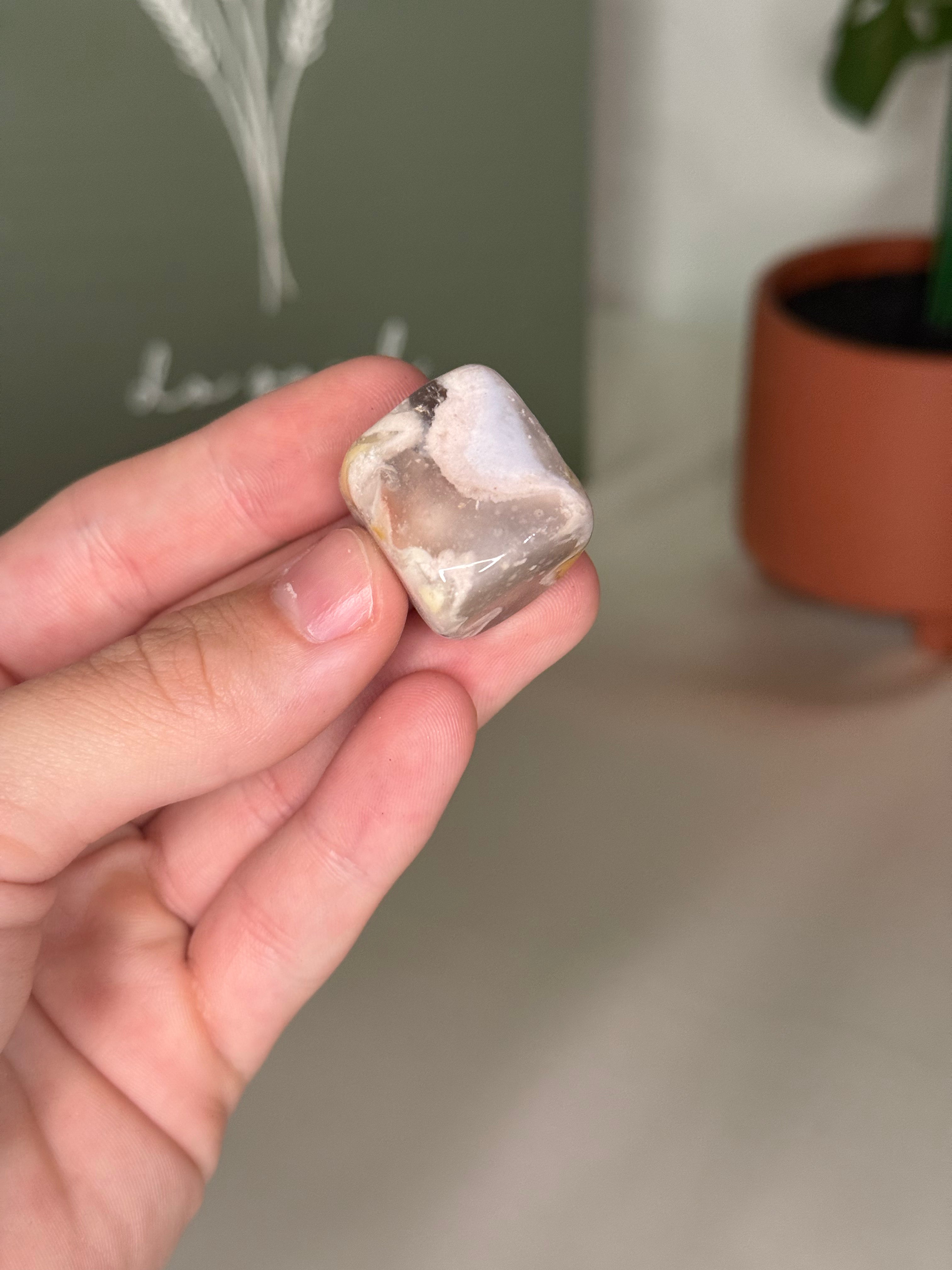 Flower agate cubes