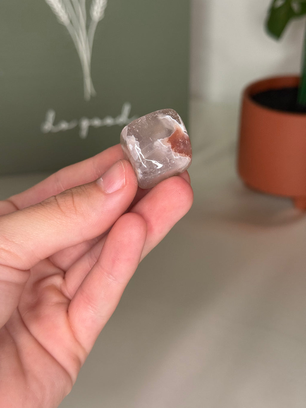 Flower agate cubes