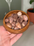 Peach moonstone with sunstone tumble