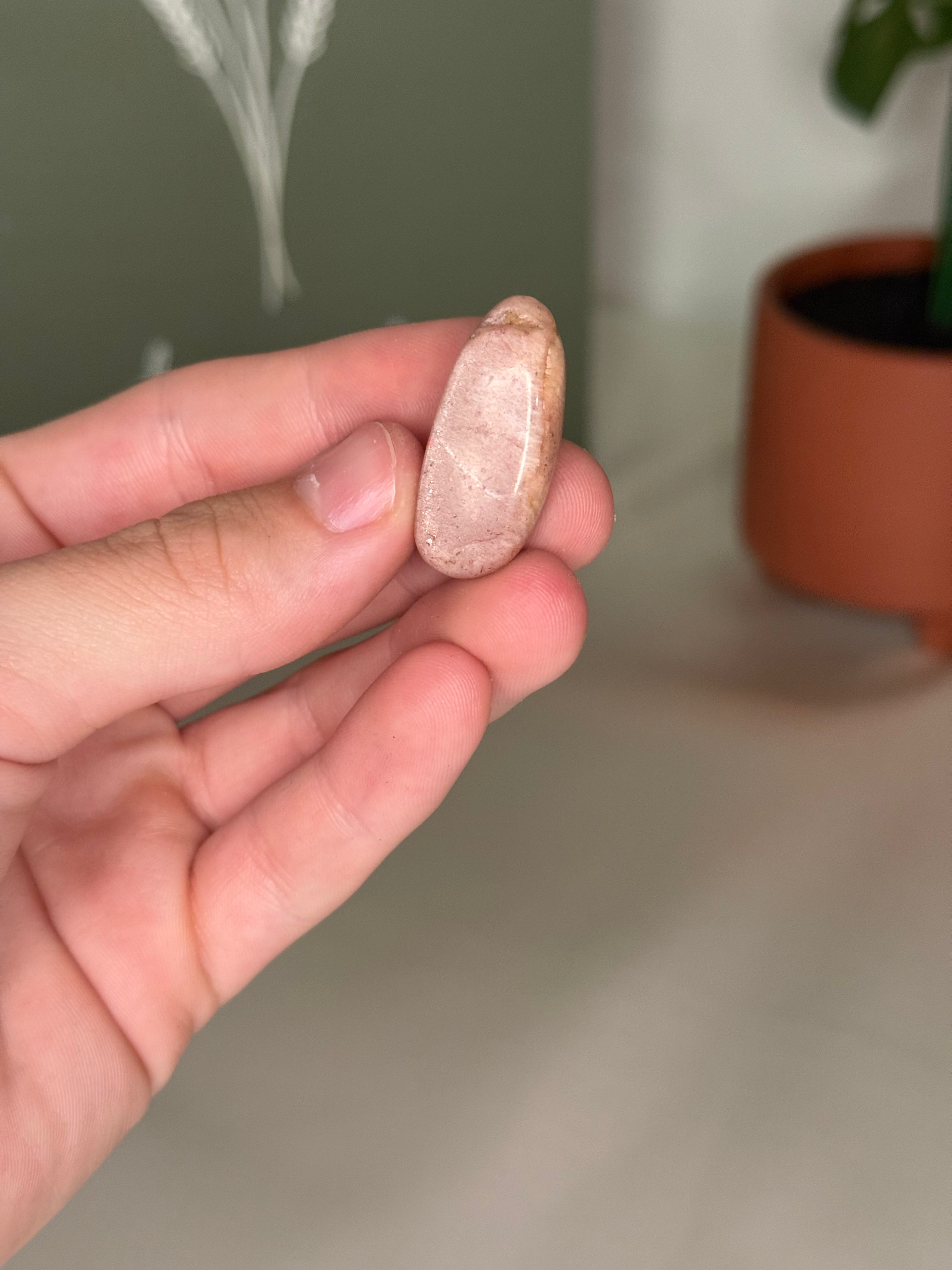 Peach moonstone with sunstone tumble