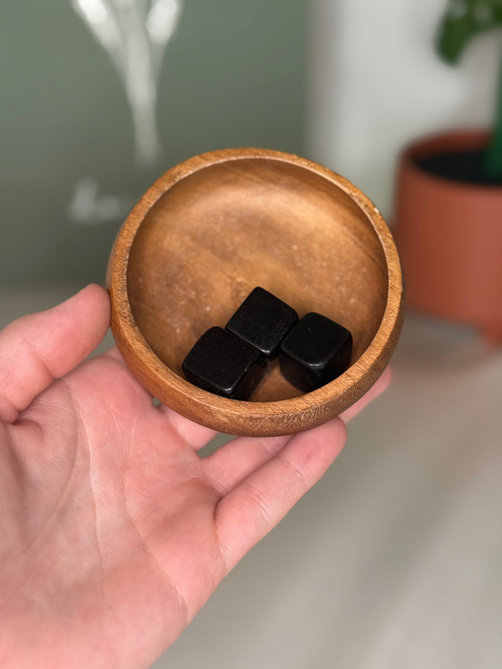 Black obsidian cube