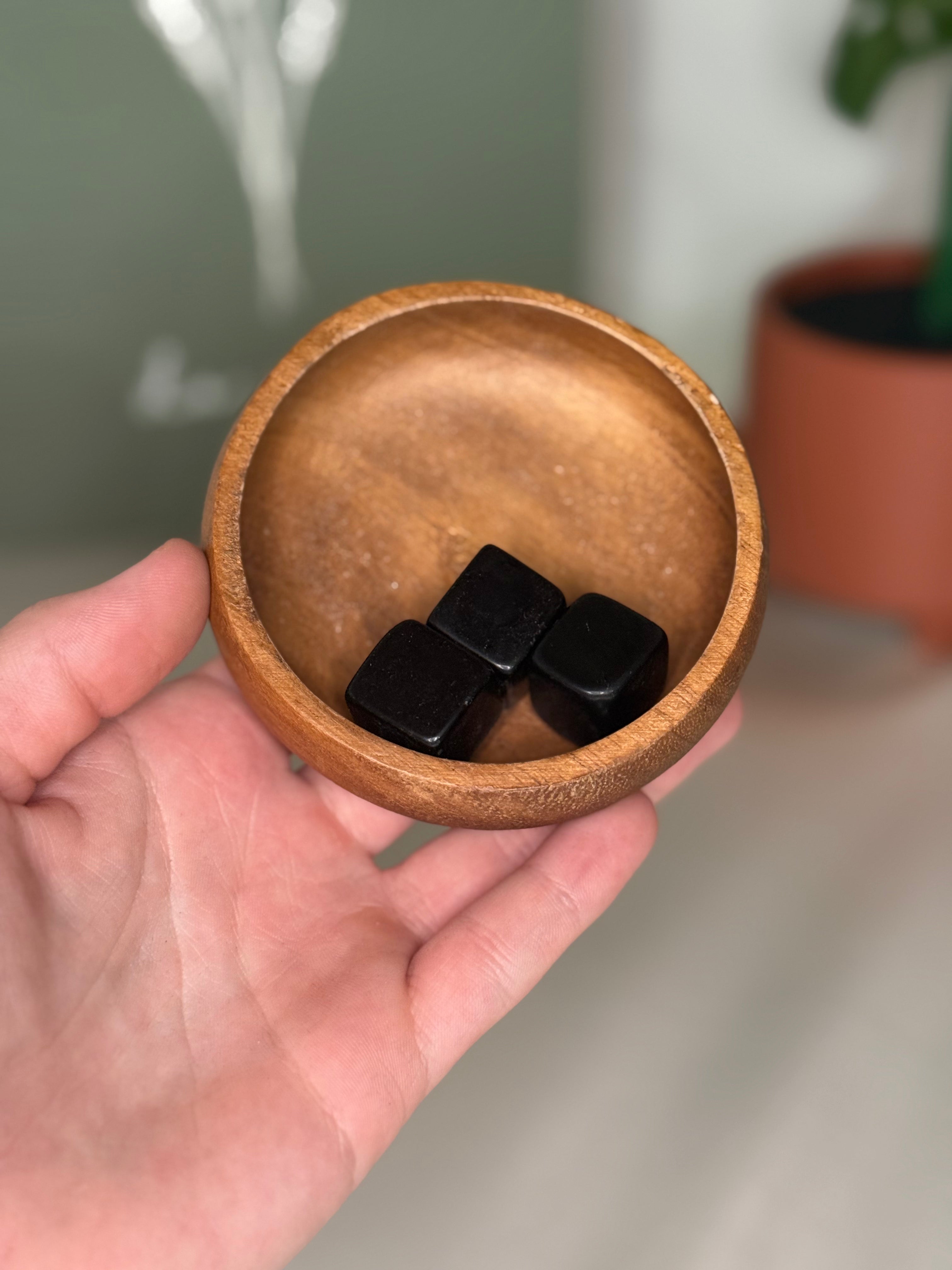 Black obsidian cube