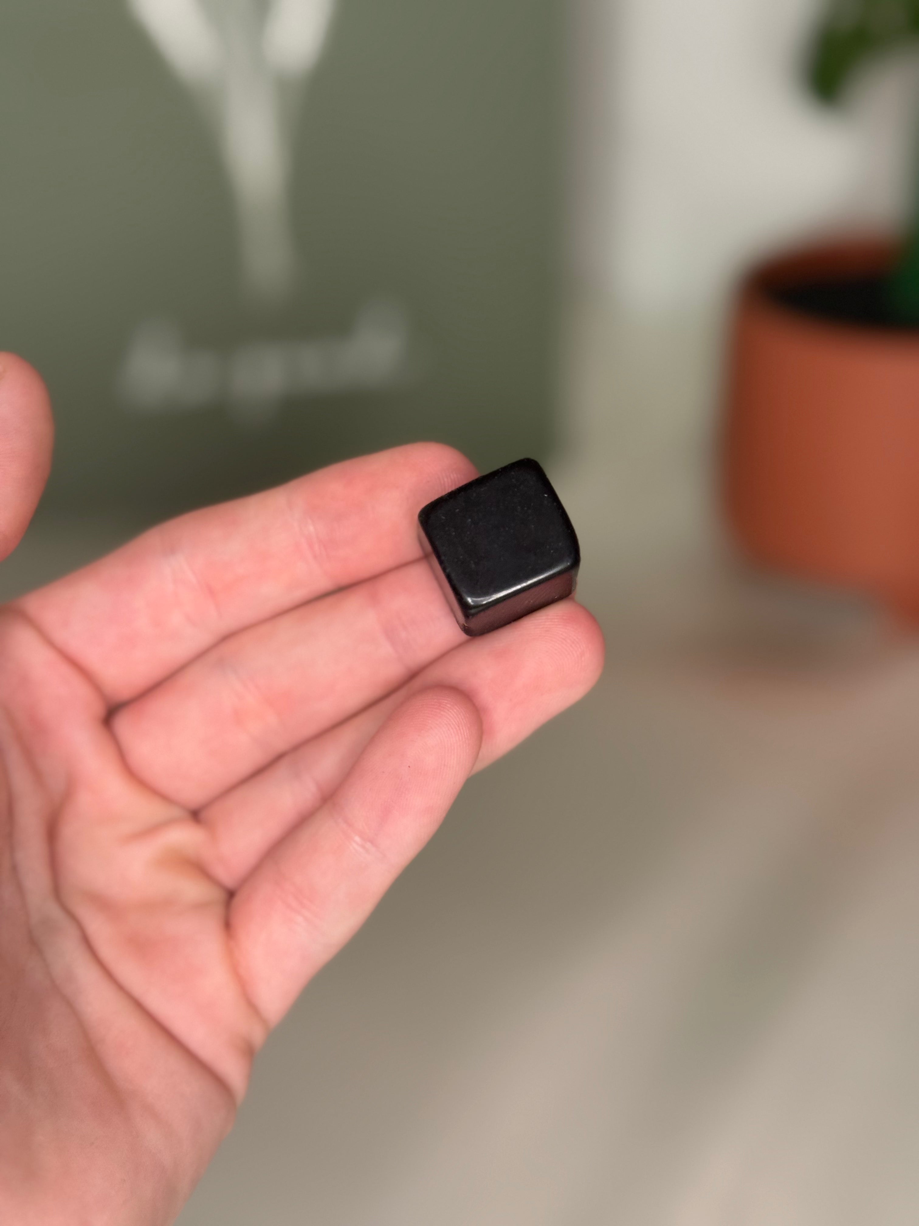 Black obsidian cube
