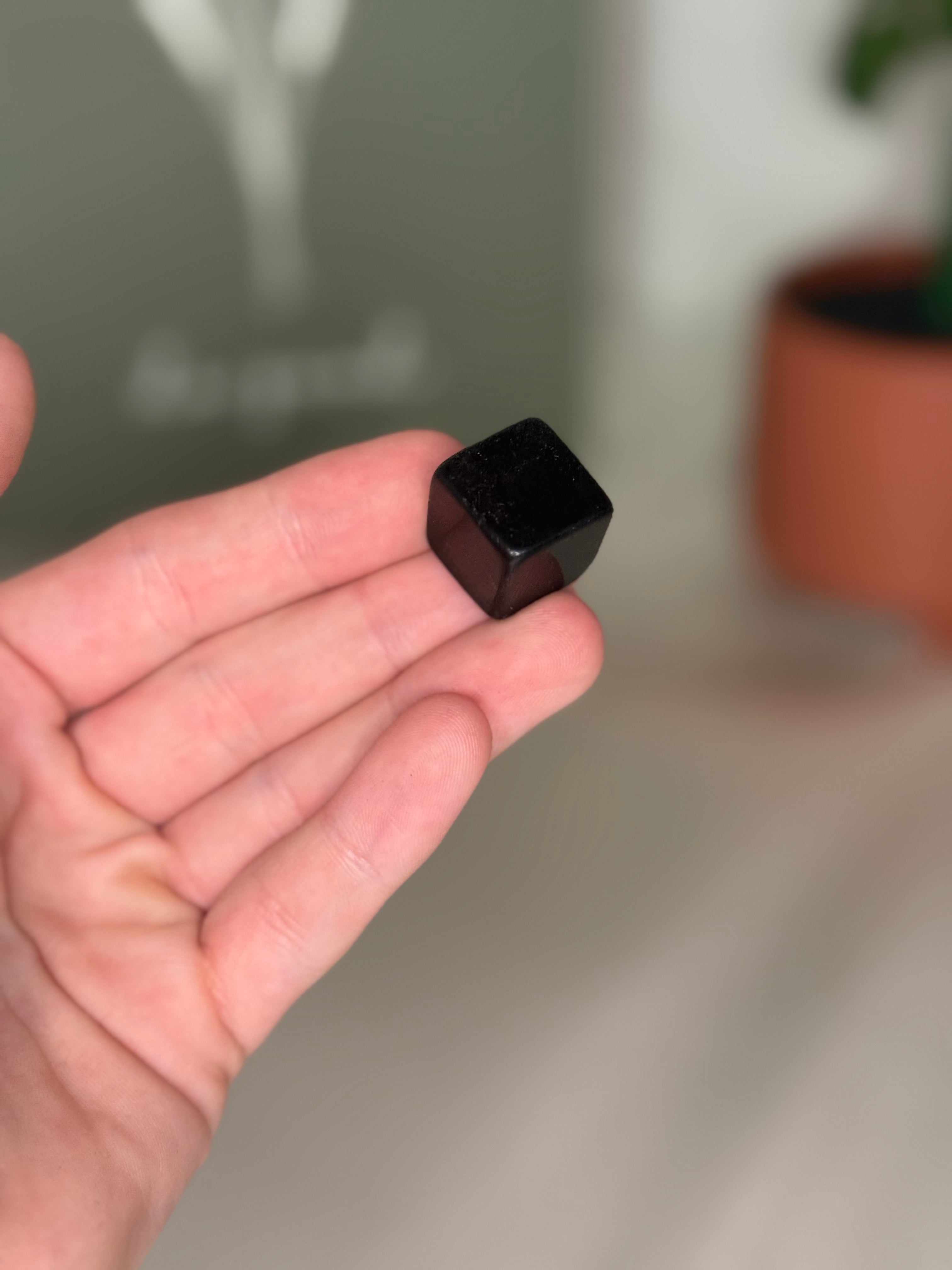 Black obsidian cube