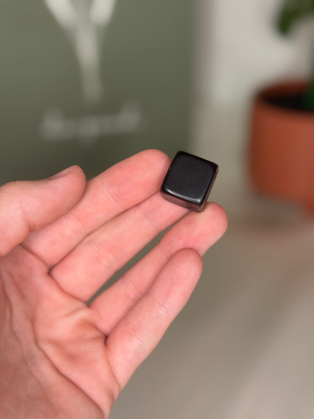 Black obsidian cube