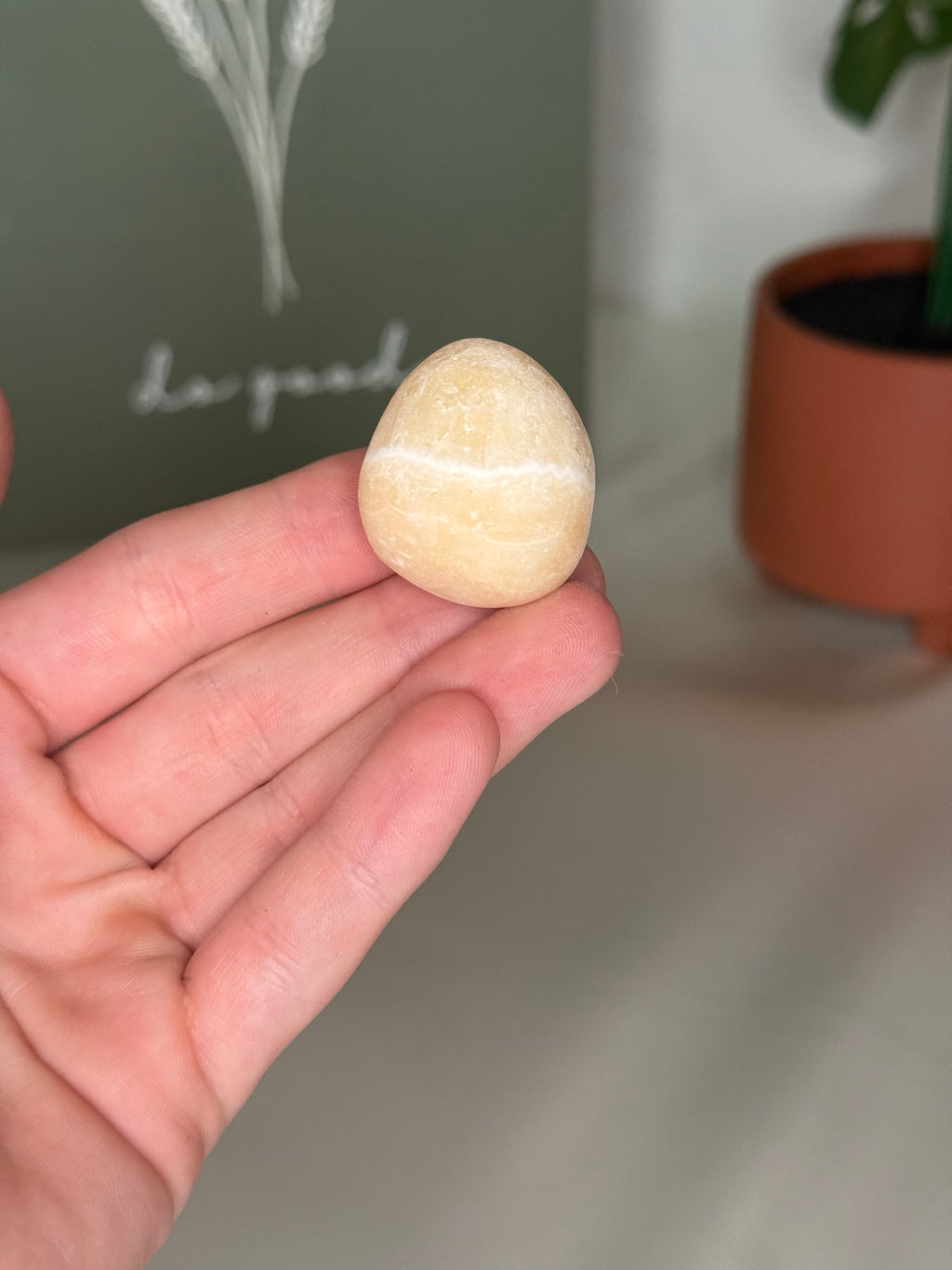 Orange calcite tumble