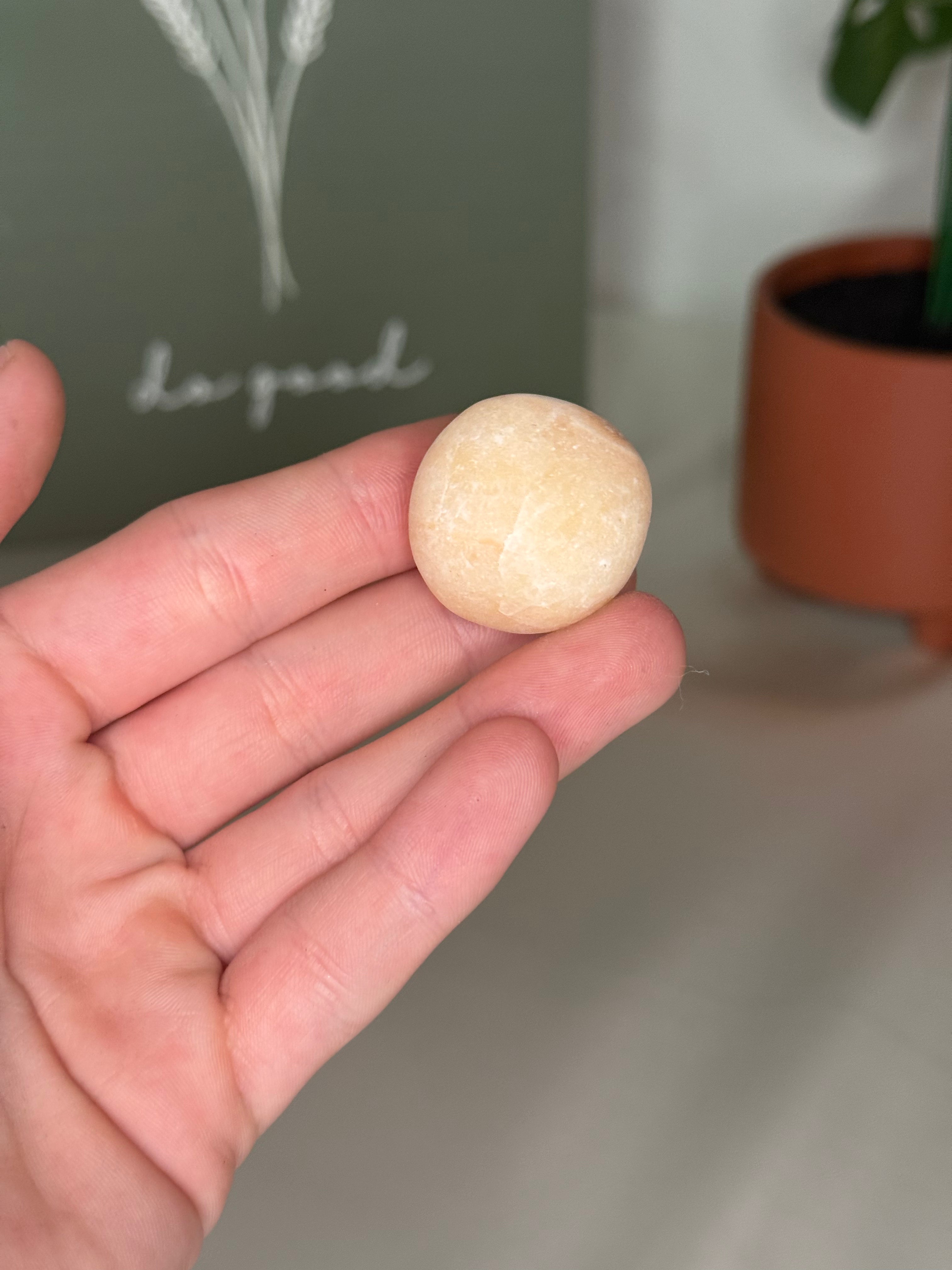 Orange calcite tumble