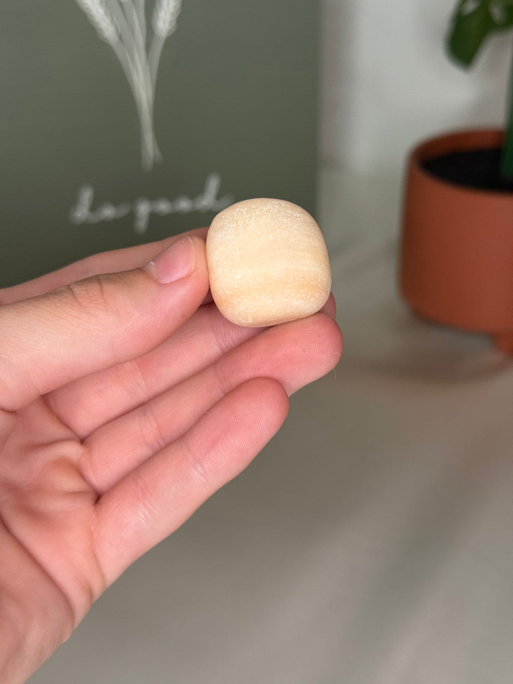 Orange calcite tumble